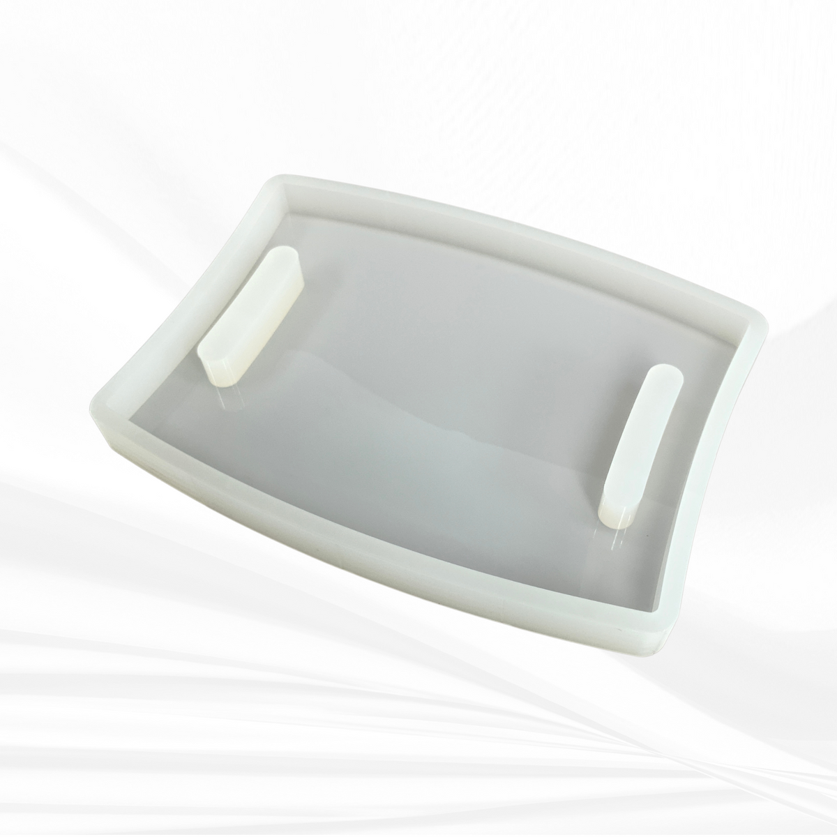 16"x 12"x 1.25" Chunky Bowed Rectangle Board Silicone Mold, Dual Handles