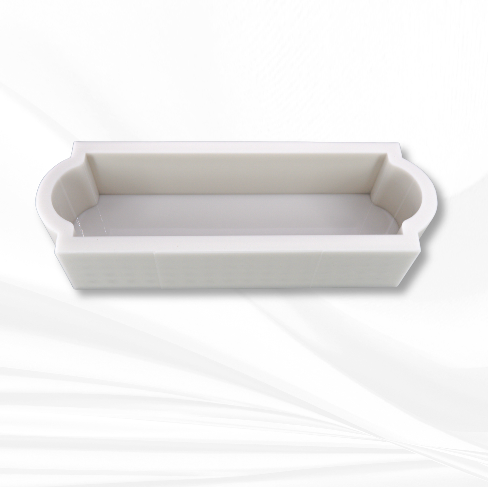 The Kensington | 14" x 3.7" x 3" | Deep Rectangle Silicone Mold, Floral Preservation Mold