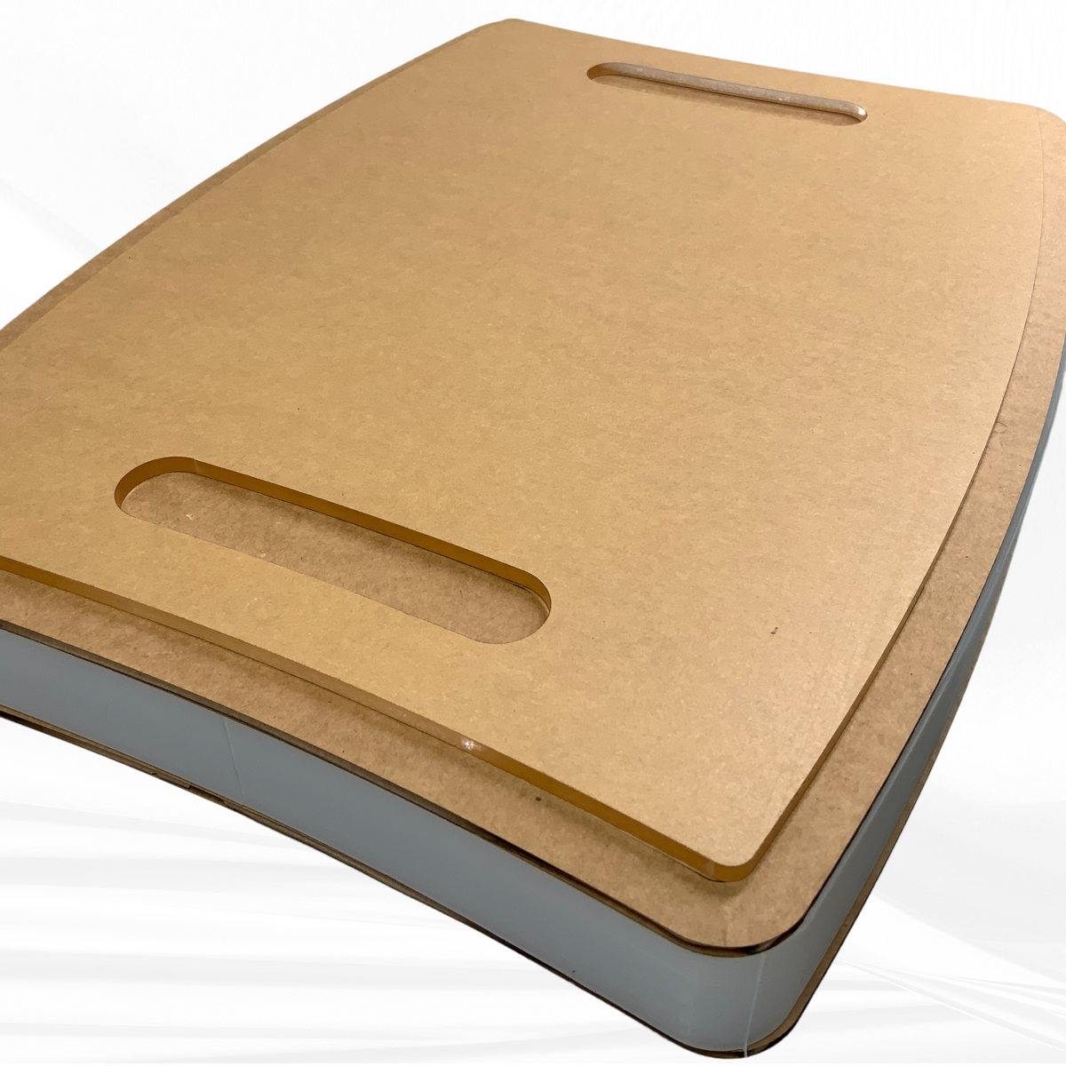 16"x 12"x 1.25" Chunky Bowed Rectangle Board Silicone Mold, Dual Handles