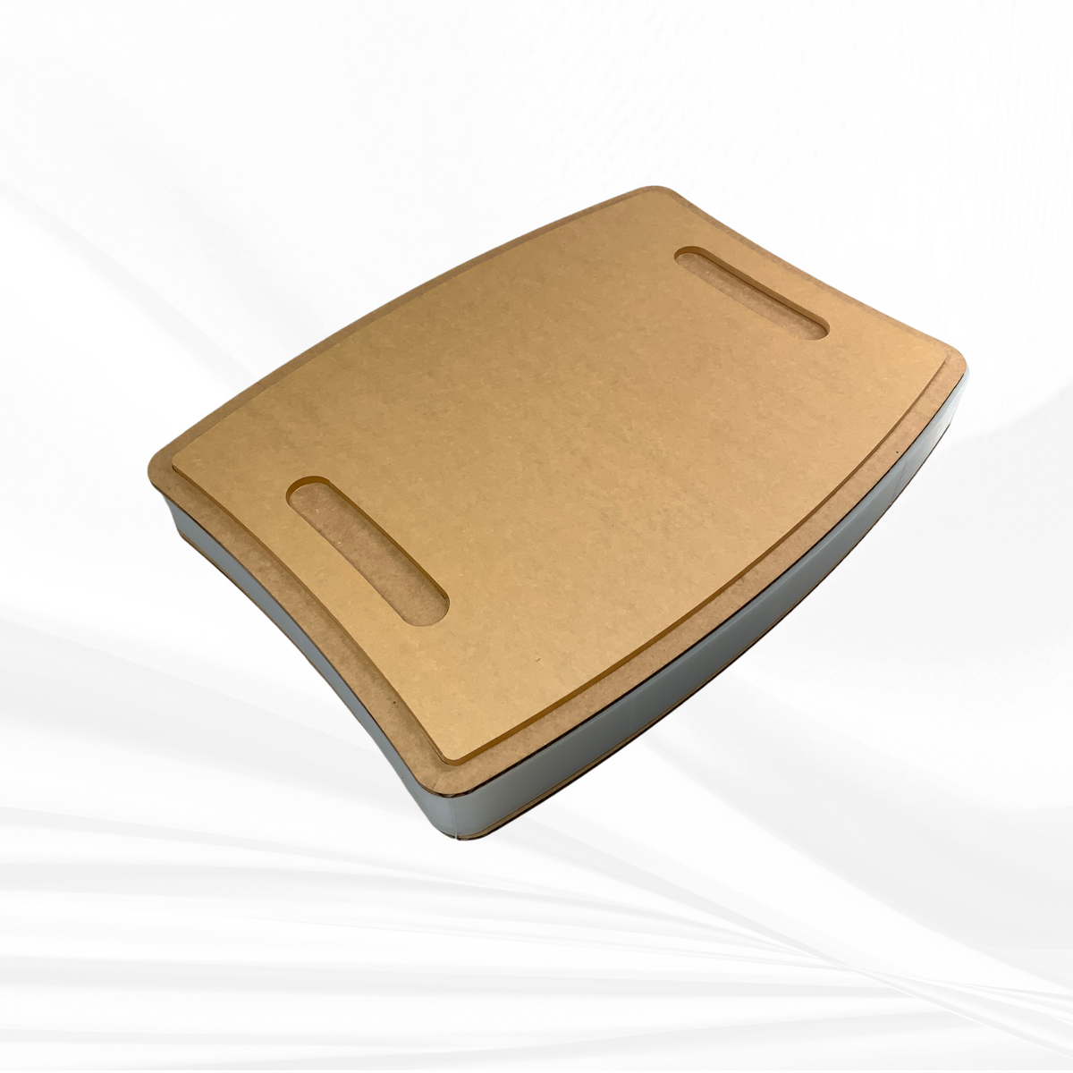 16"x 12"x 1.25" Chunky Bowed Rectangle Board Silicone Mold, Dual Handles