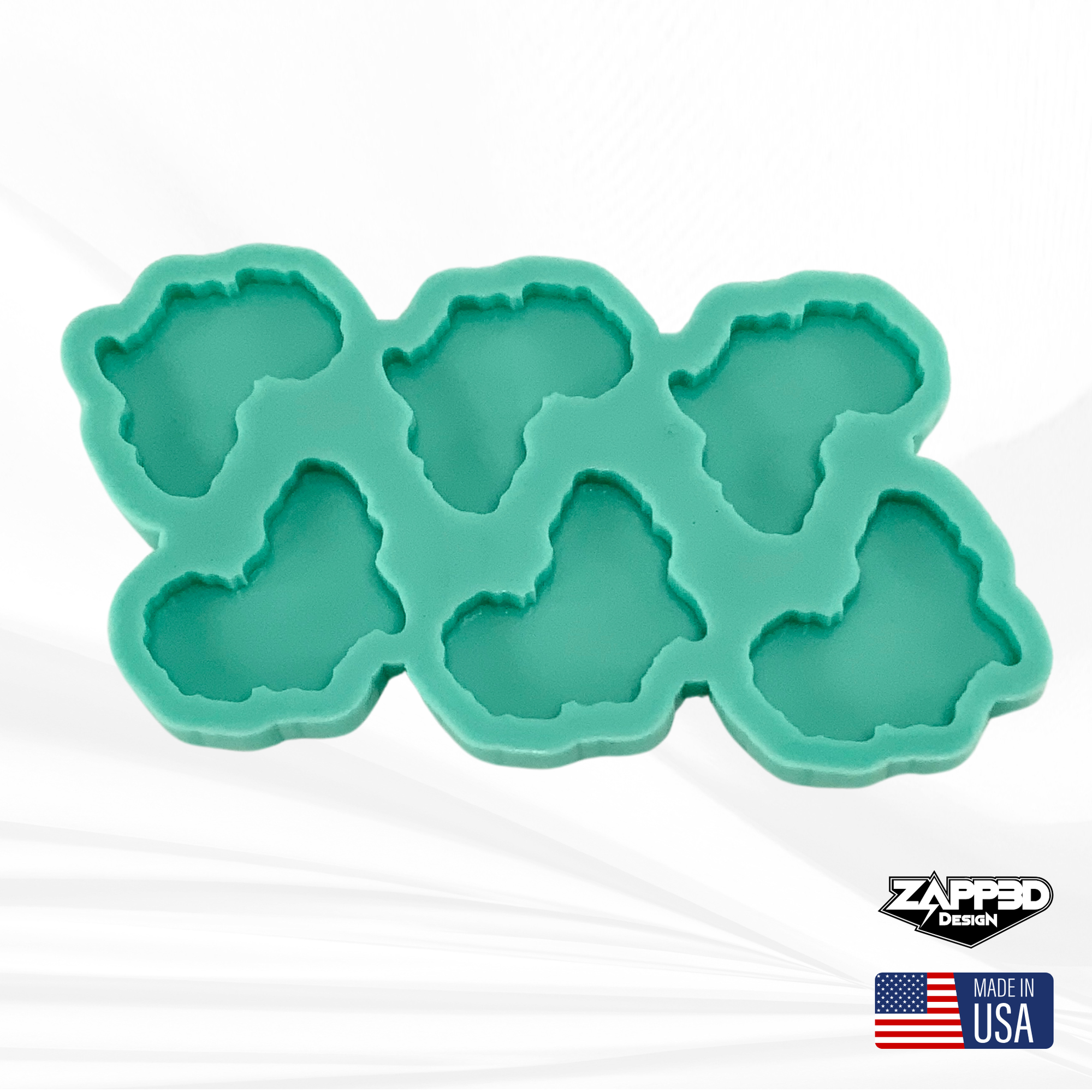 Africa Keychain Molds | 2”x2”x.25” | Hair Clip Molds, Magnet Molds, Earring Molds