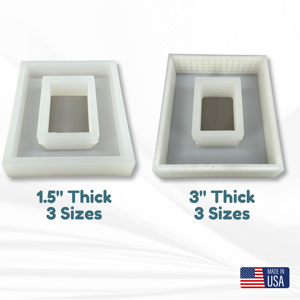 Picture Frame Mold | 1.5&quot; &amp; 3&quot; Thick | 6 Sizes |