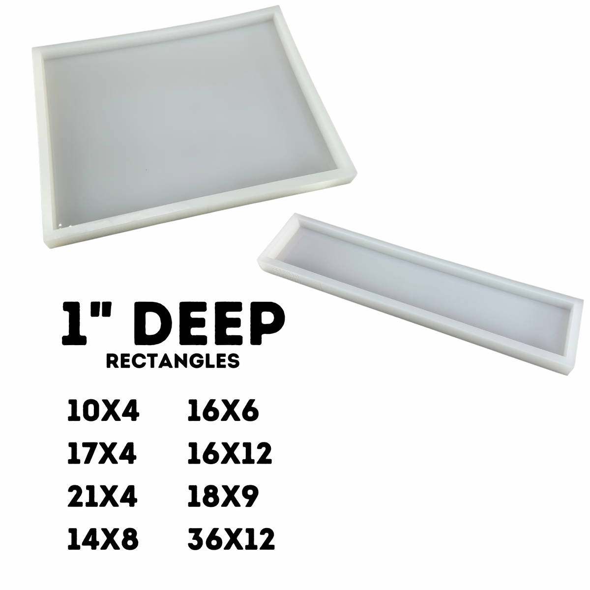 1&quot; Deep Rectangle Silicone Mold | 8 SIZES |