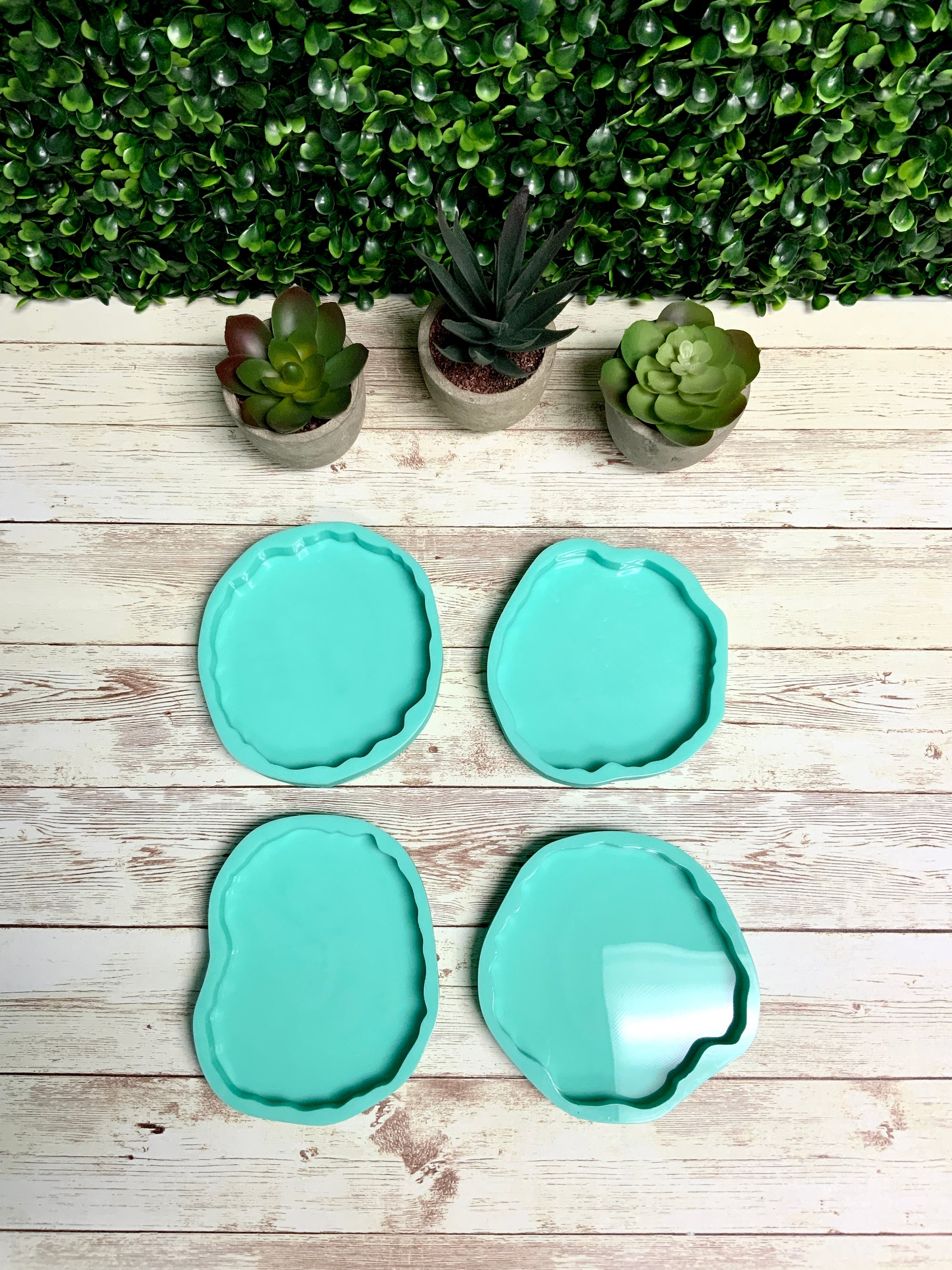 Coaster Molds | 7 Shapes | 4 Inch Coaster Molds for Resin, Geode Coaster Mold, Round Coaster Mold, Square Coaster Mold, Hexagon Coaster Mold