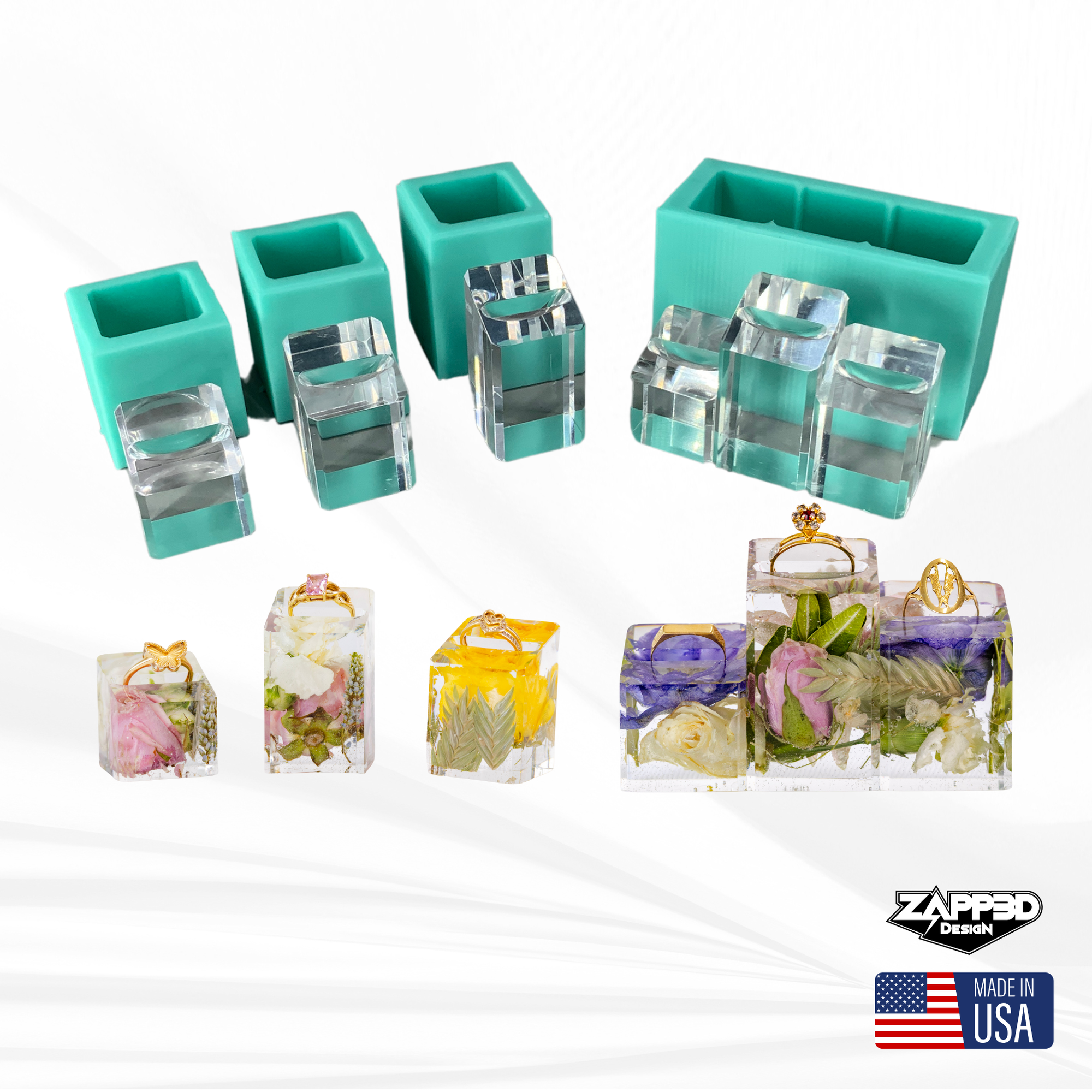 Block Ring Holder Molds | 4 Sizes |