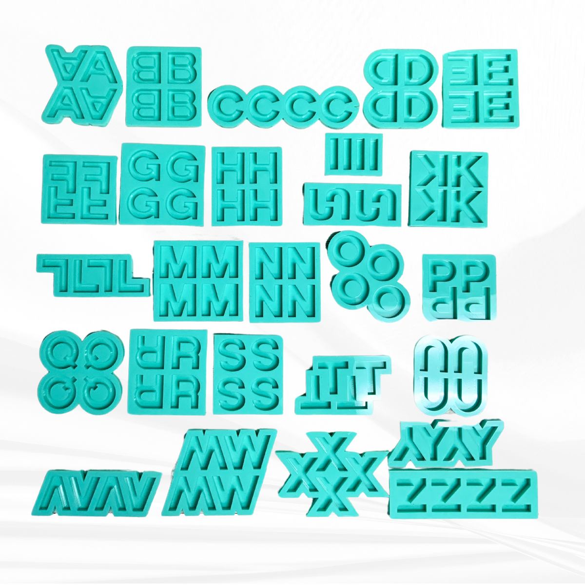 Alphabet Mold | 1.5" Tall, Full Reverse | Uppercase Alphabet Mold, Keychain Mold, Magnet Mold