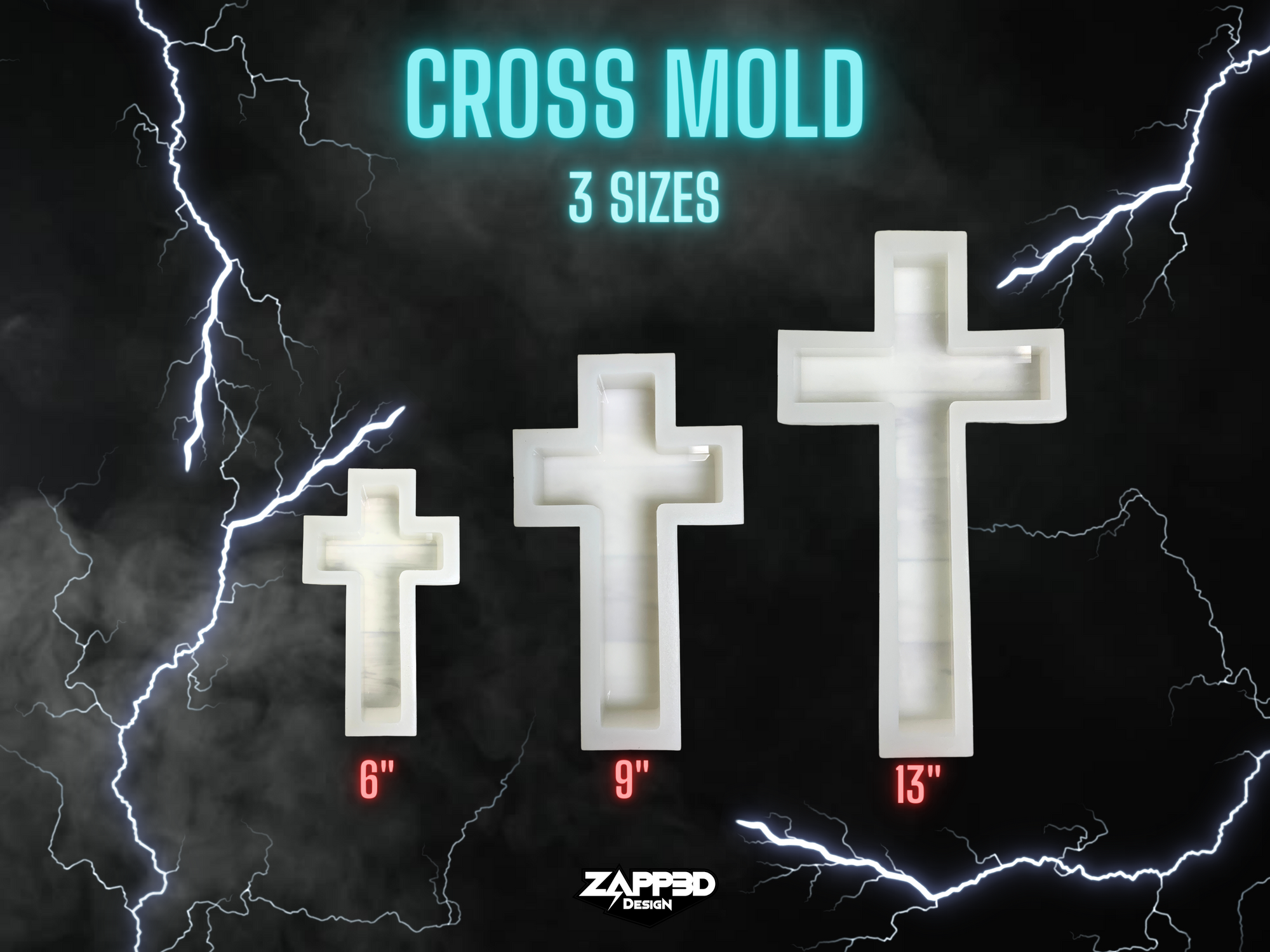 Cross Resin Mold | 3 Sizes | ULTRA Quality | Cross Mold, Memorial Molds, Flower Preservation Mold, Cross Mold for Resin, Cross Silicone Mold