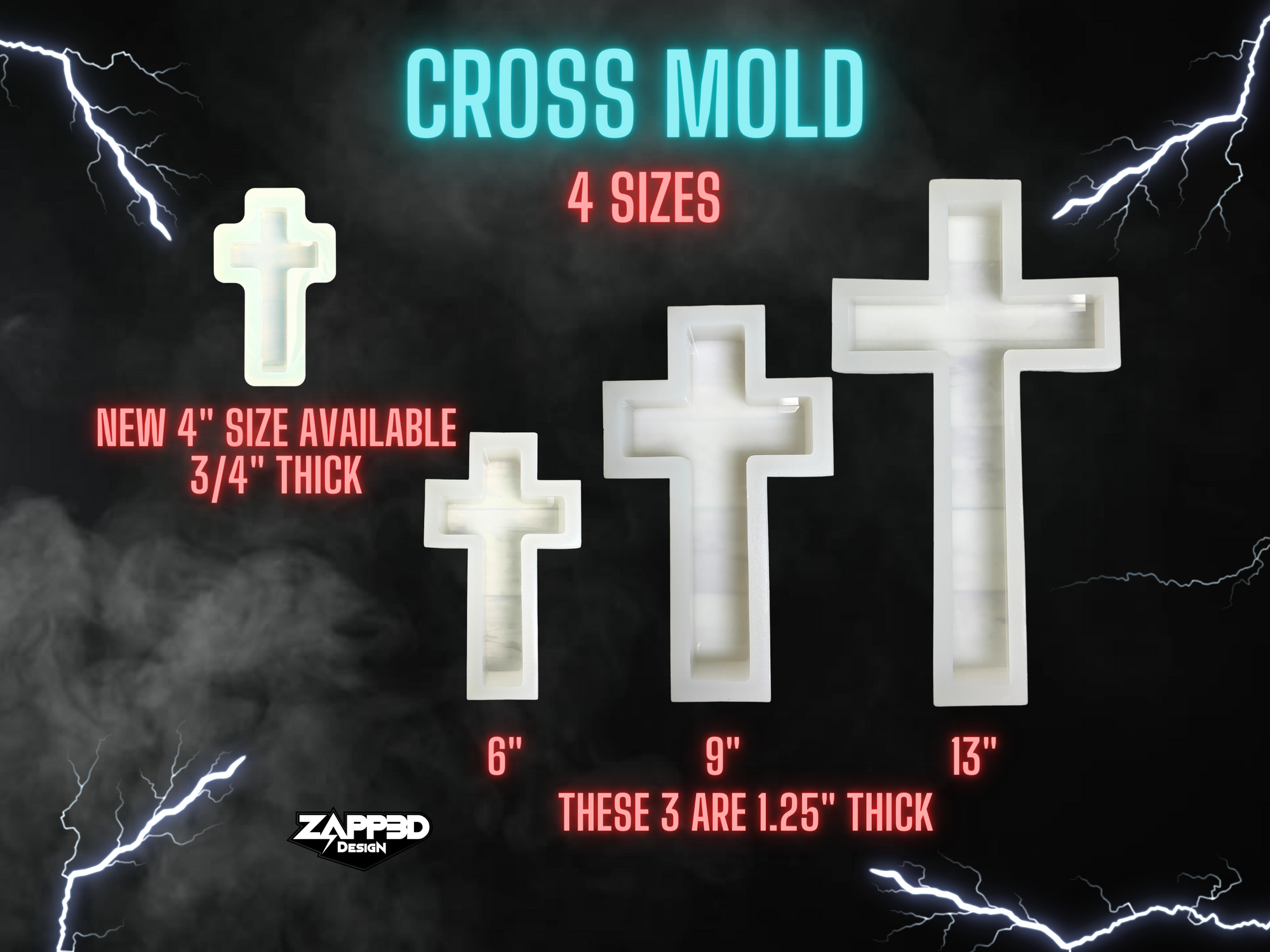 Cross Resin Mold | 5 Sizes | ULTRA Quality | Cross Mold, Memorial Molds, Flower Preservation Mold, Cross Mold for Resin, Cross Silicone Mold