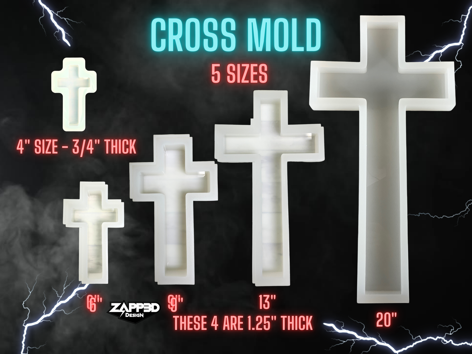 Cross Silicone Mold | 5 Sizes |