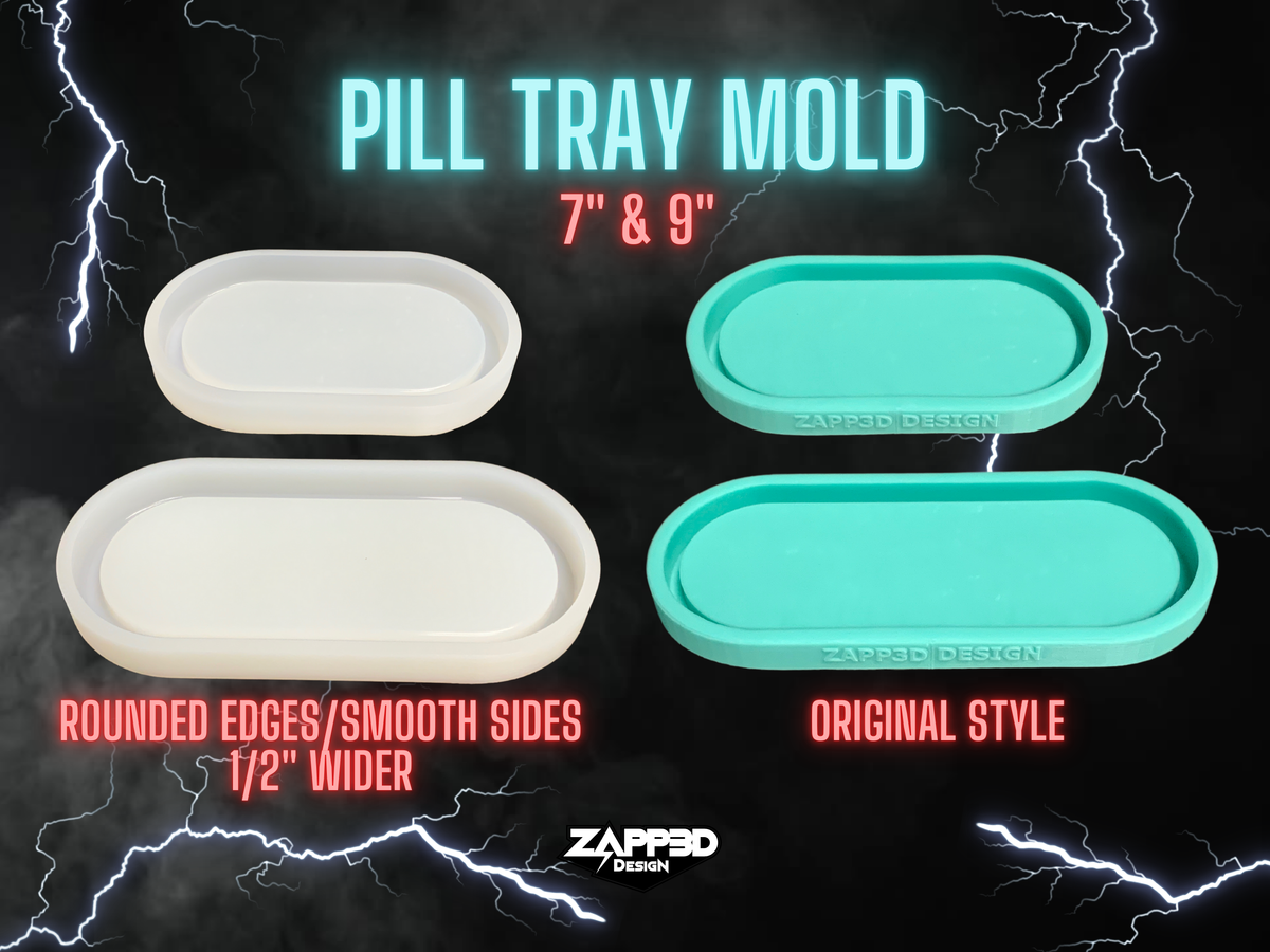 Pill Tray Mold | Sizes - 7&quot;, 9&quot; | Oval Tray Mold