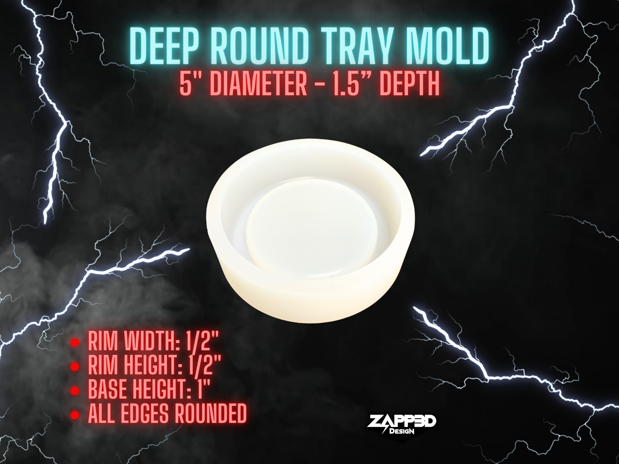 Deep Round Tray Mold, Round Tray Mold, Circle Mold, Circle Tray Mold, Jewelry Tray Mold, Trinket Dish Mold, Thick Round Tray Mold
