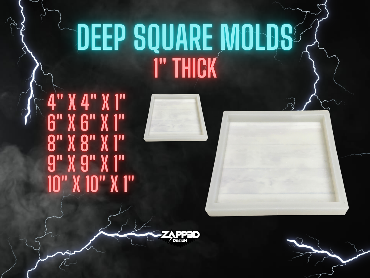 Deep Square Mold, 1&quot; Thick | 5 Sizes |