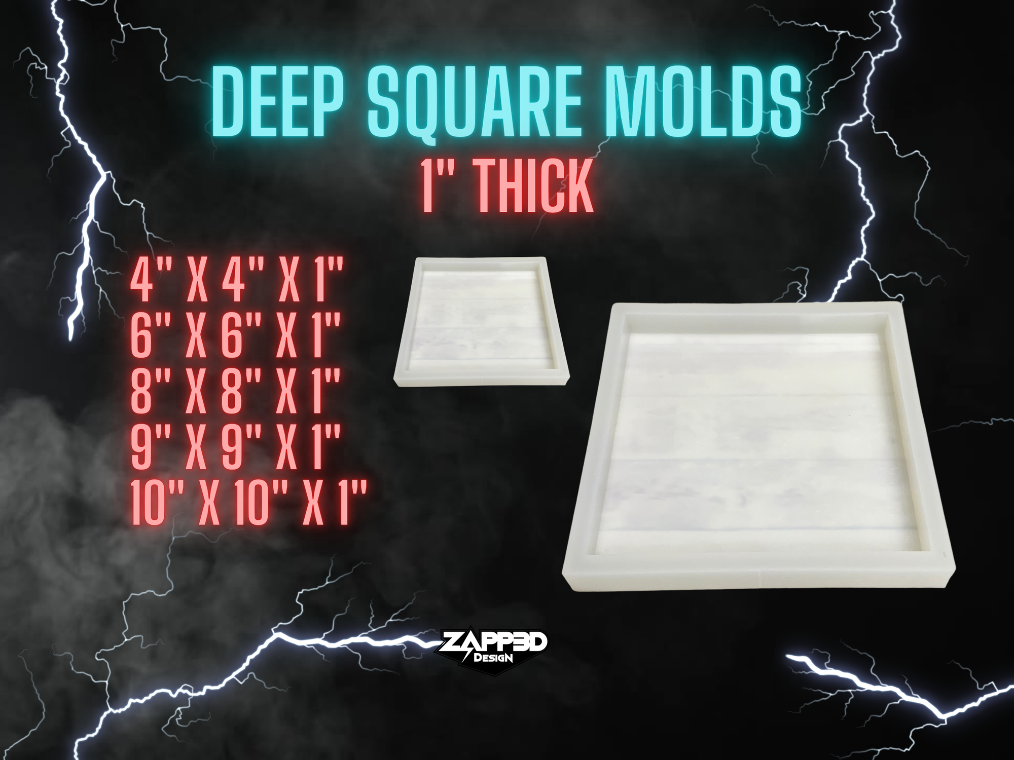 Deep Square Mold, 1" Thick | 5 Sizes |