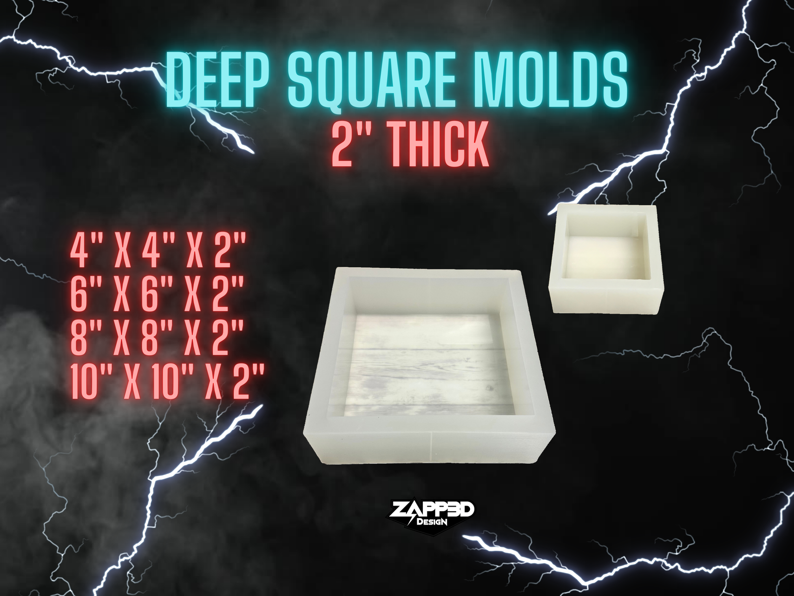 Deep Square Mold, 2" Thick | 4 Sizes |