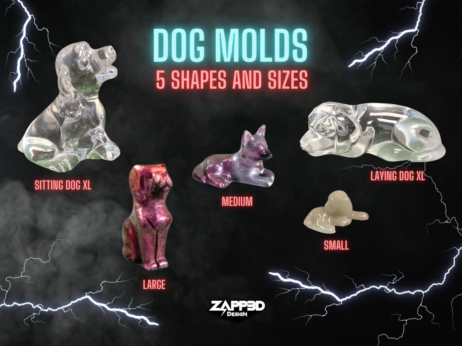 Dog Mold for Resin | 5 Shapes |