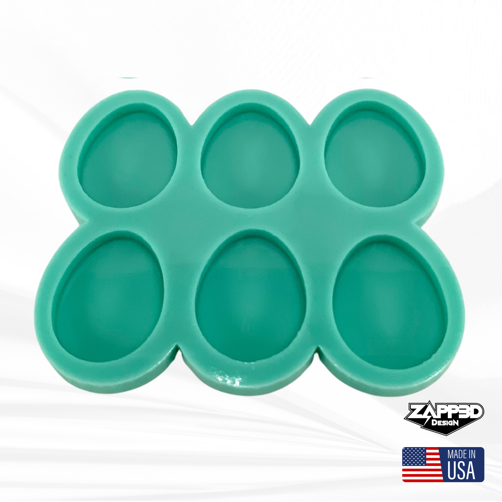 Egg Silicone Mold | 1.75”x1.5”x.25” | Keychain Mold, Magnet Mold, Easter Mold