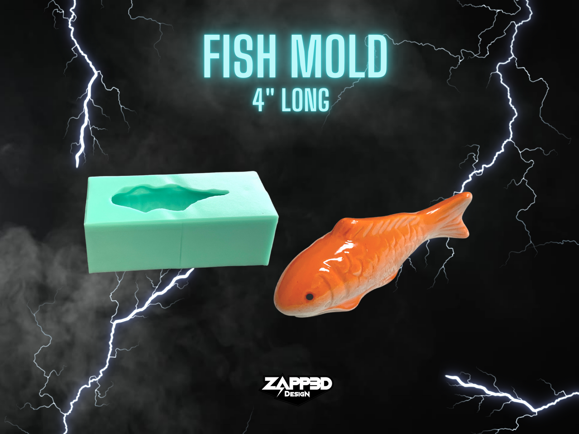 Fish Mold, Fish Mold for Resin, 3D Resin Mold, Goldfish Mold, Animal Mold, 3D Mold