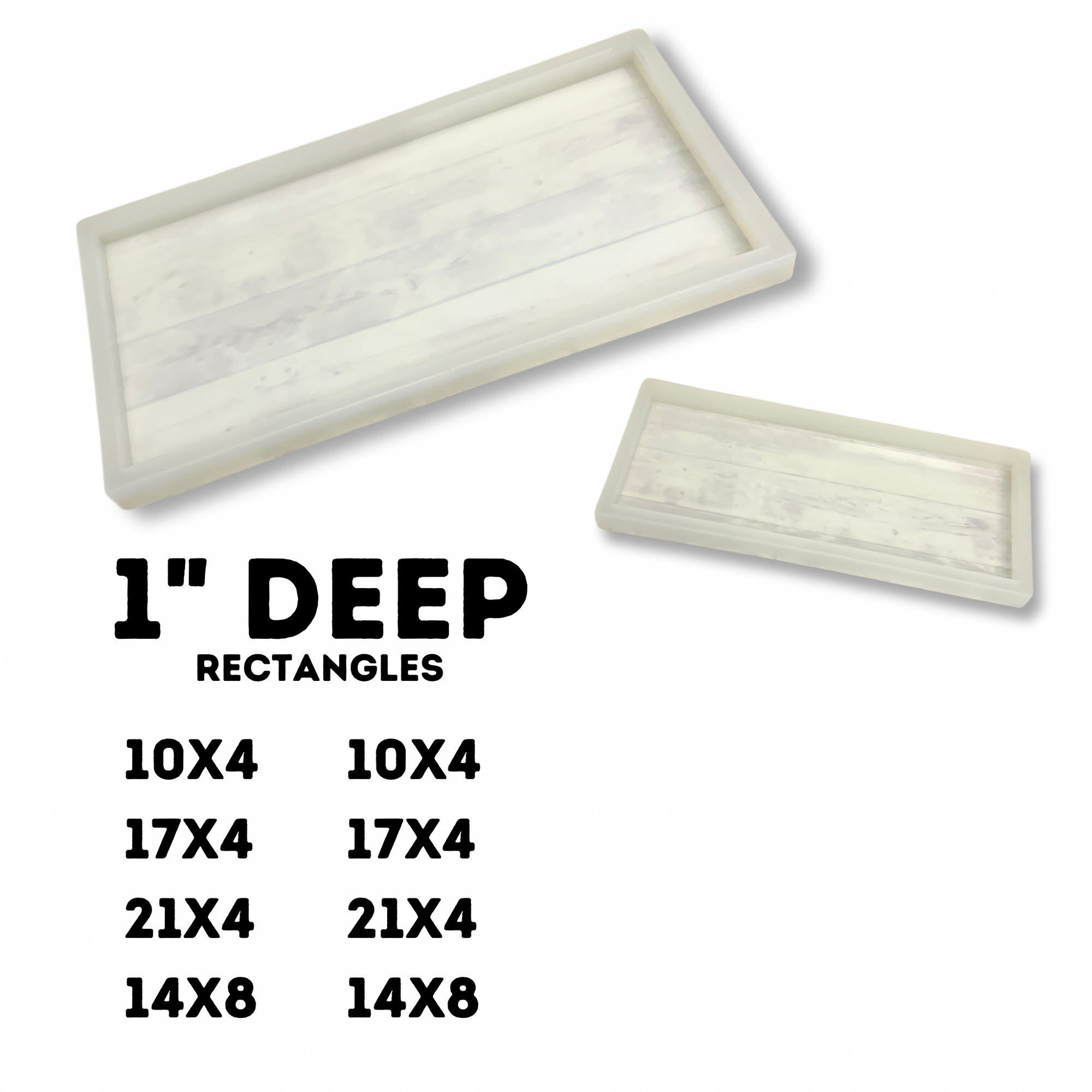 1" Deep Rectangle Silicone Mold | 8 SIZES |