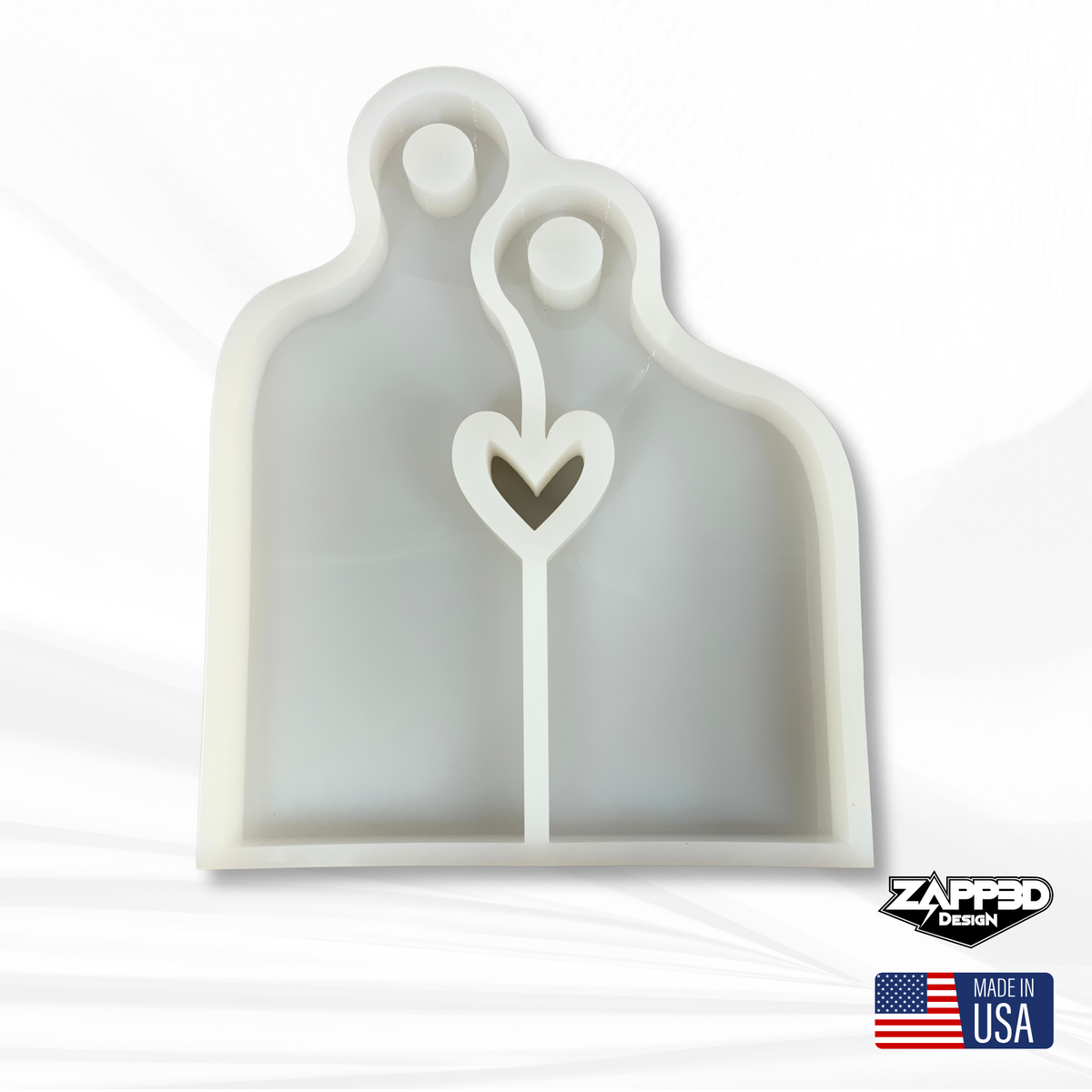 17&quot; X 14&quot; x 1.25&quot; Romeo &amp; Juliet Nesting Heart Serving Board Set Silicone Mold - Nesting Charcuterie Mold