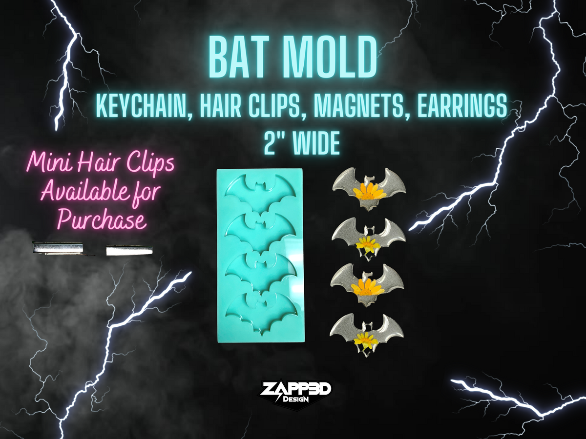 Bat Mold | Keychain Molds, Hairclip Mold, Magnet Mold | Halloween Mold