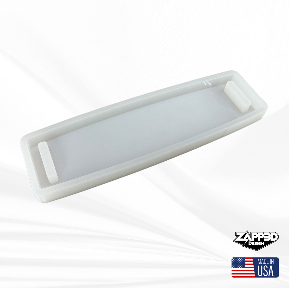 22&quot; X 6&quot; X 1.25&quot; Large Bowed Rectangle with Dual Handles Silicone Mold