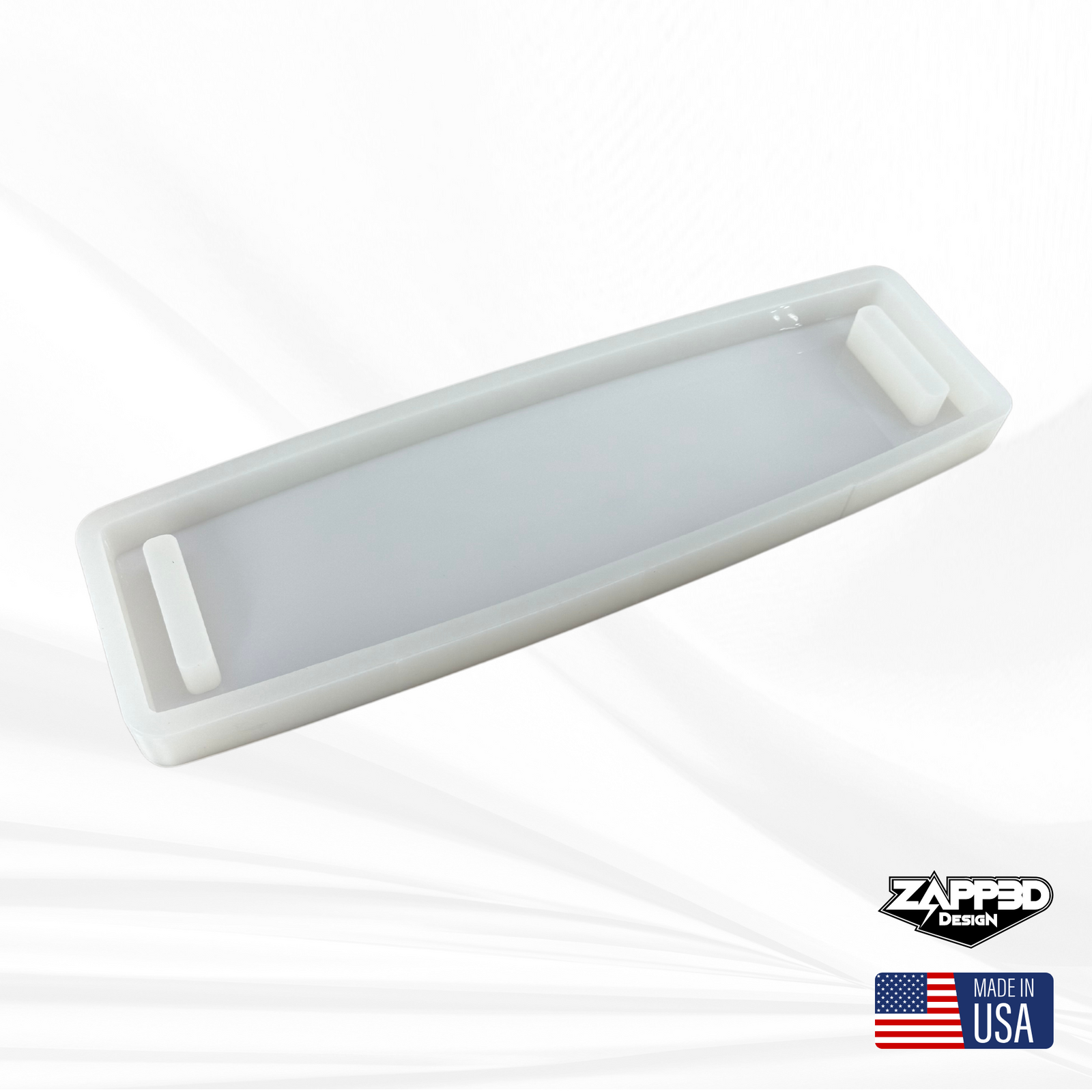 22" X 6" X 1.25" Large Bowed Rectangle with Dual Handles Silicone Mold