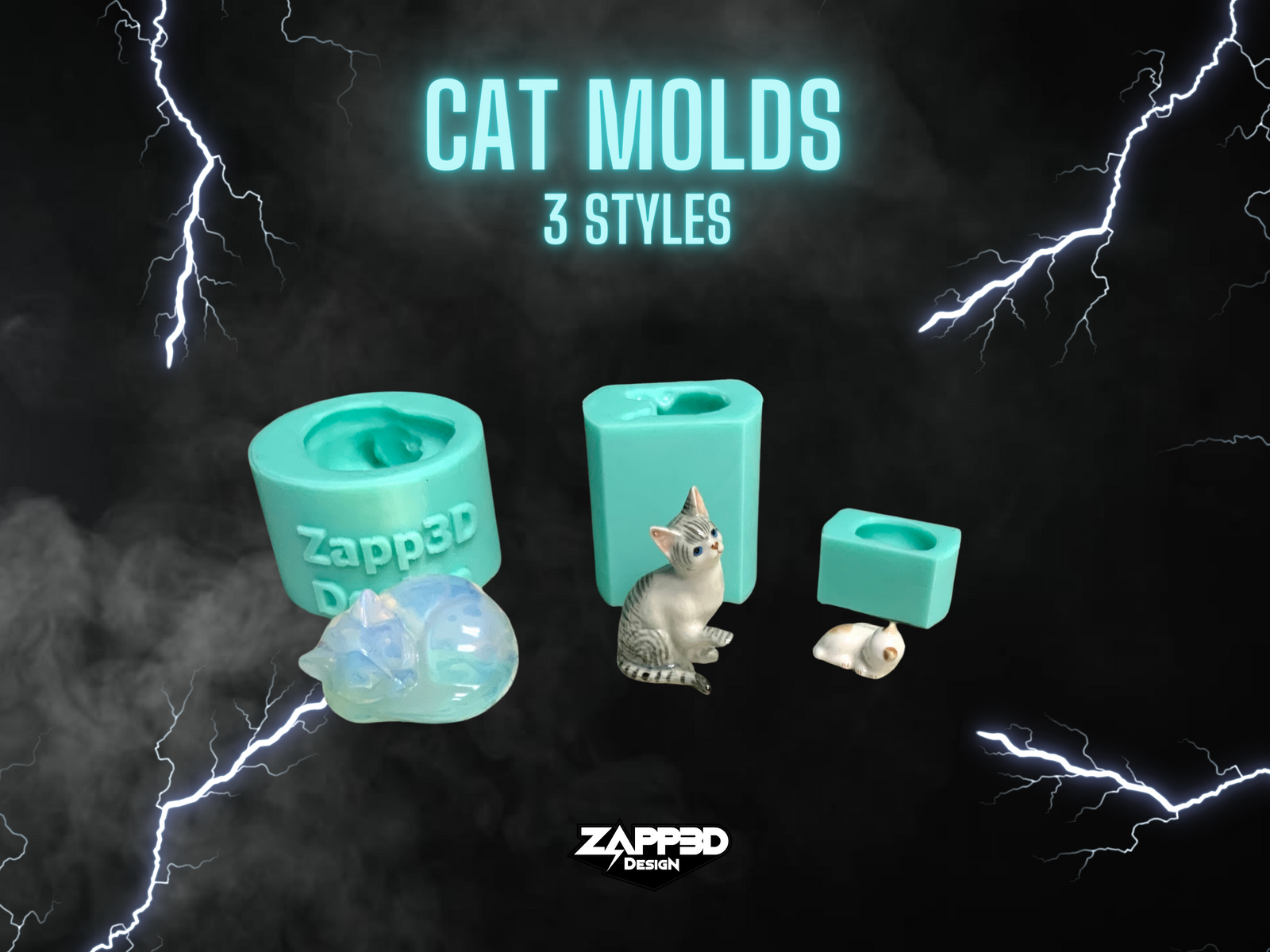 Cat Mold | 3 Styles | 3D Cat Mold