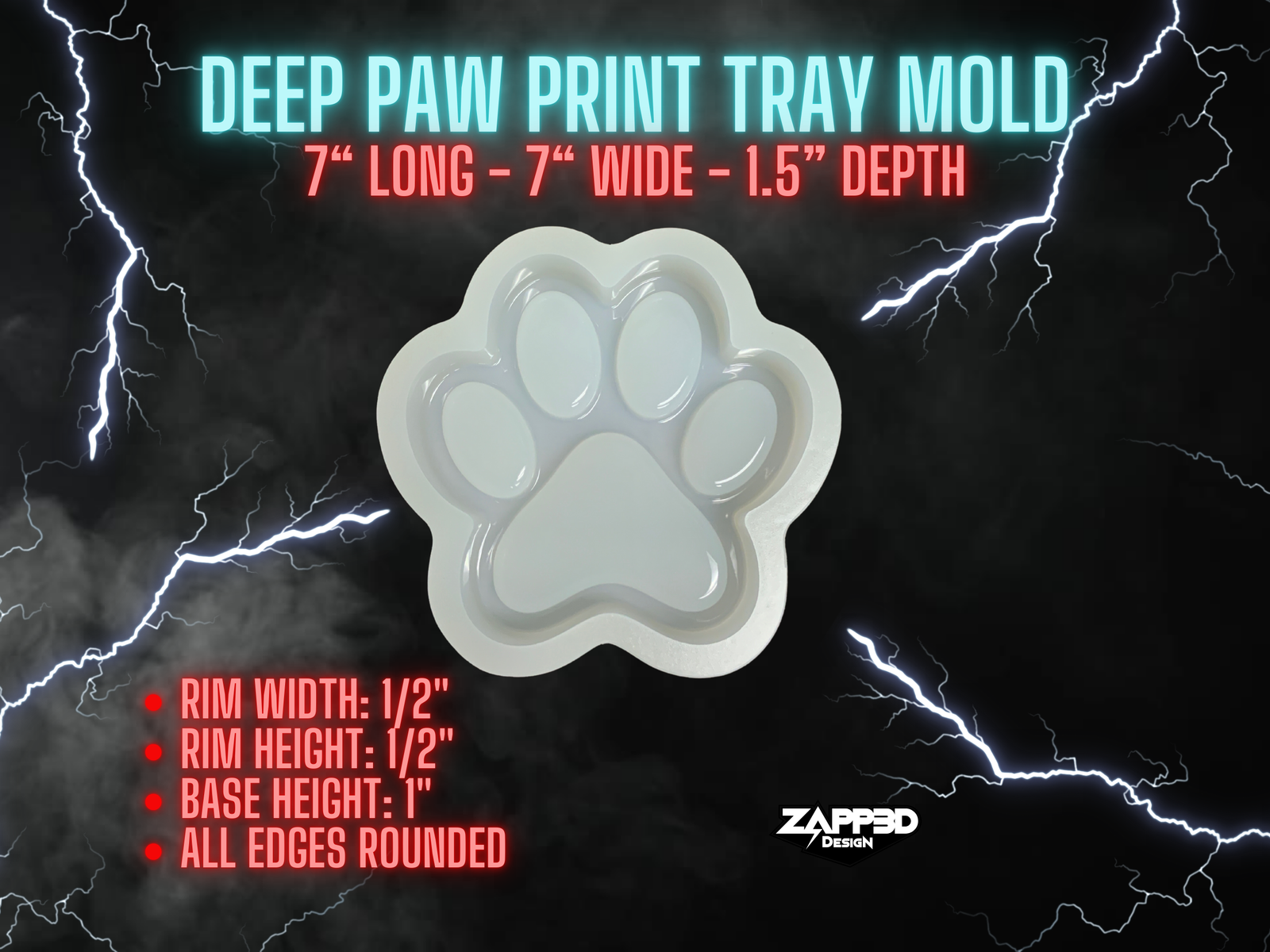 Deep Paw Print Tray Mold