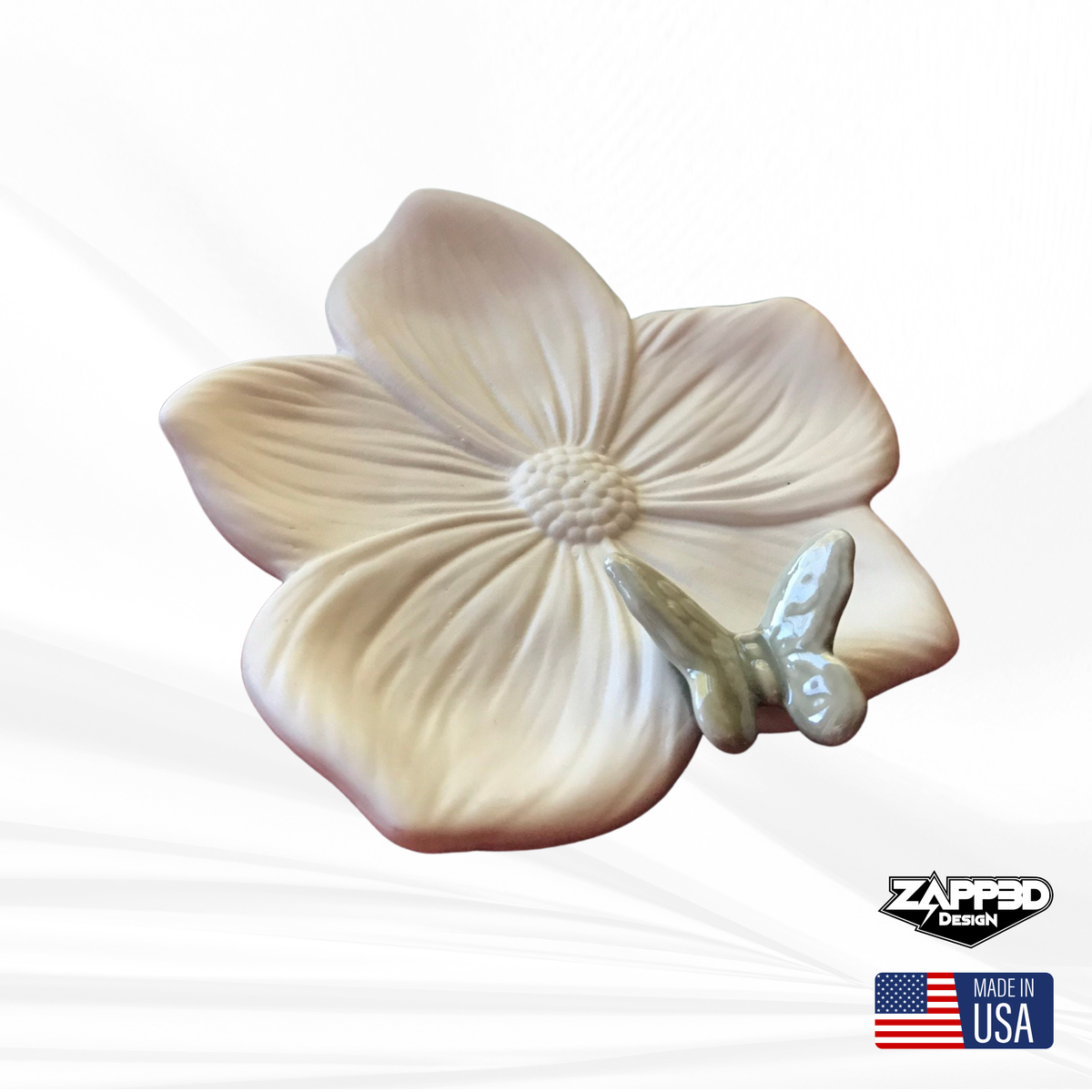 Flower Petal Dish with Butterfly Silicone Mold for Resin Crafting