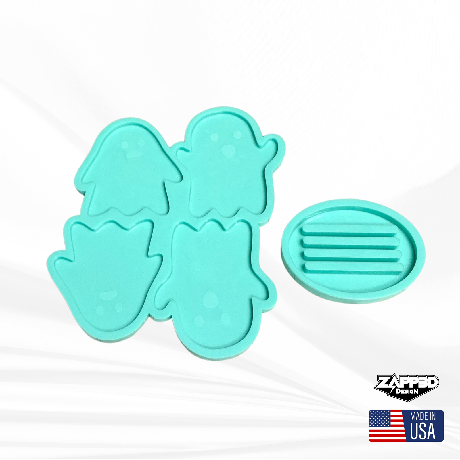 Ghost Coaster Mold Set, Halloween Mold, Spooky Mold