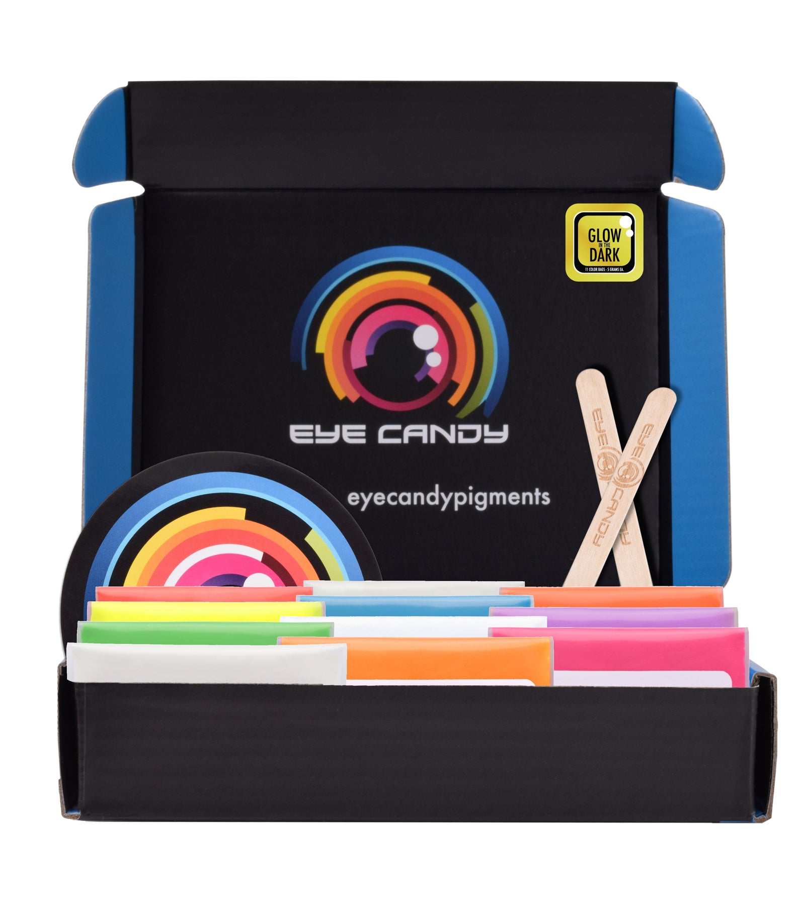 11 Color Glow in the Dark Pigment Powder Variety Pack Set