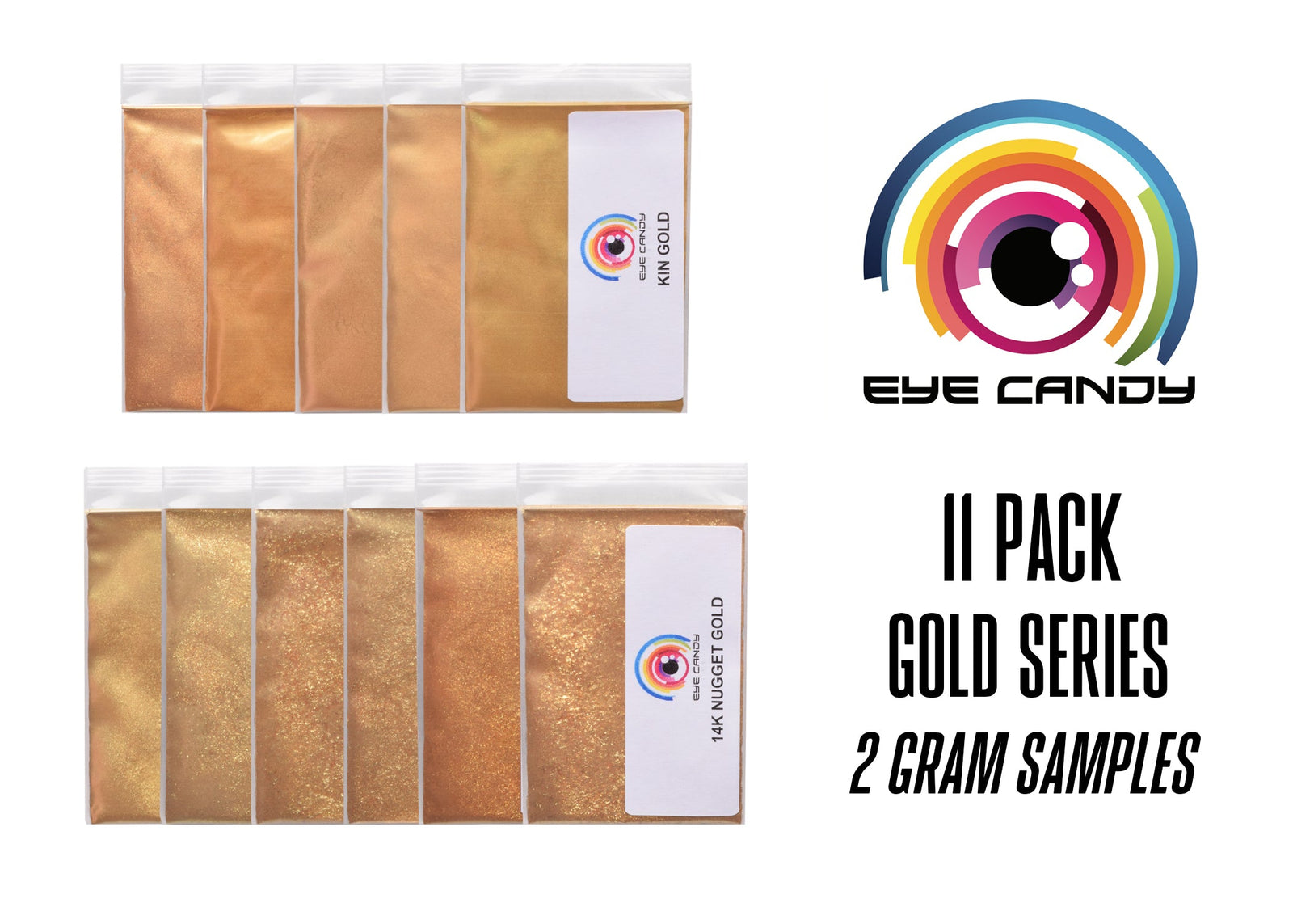11 Color Golds Powder Variety Pack Set