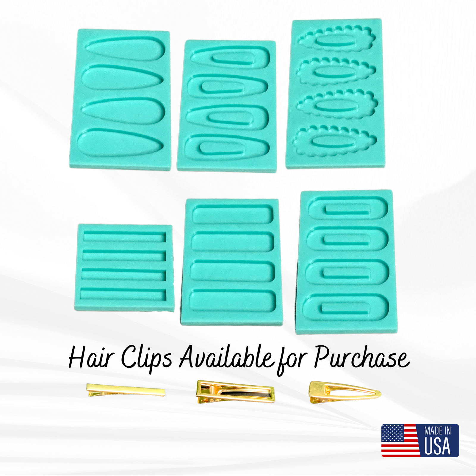 Hair Clip Mold | 6 Styles | Barrette Resin Mold