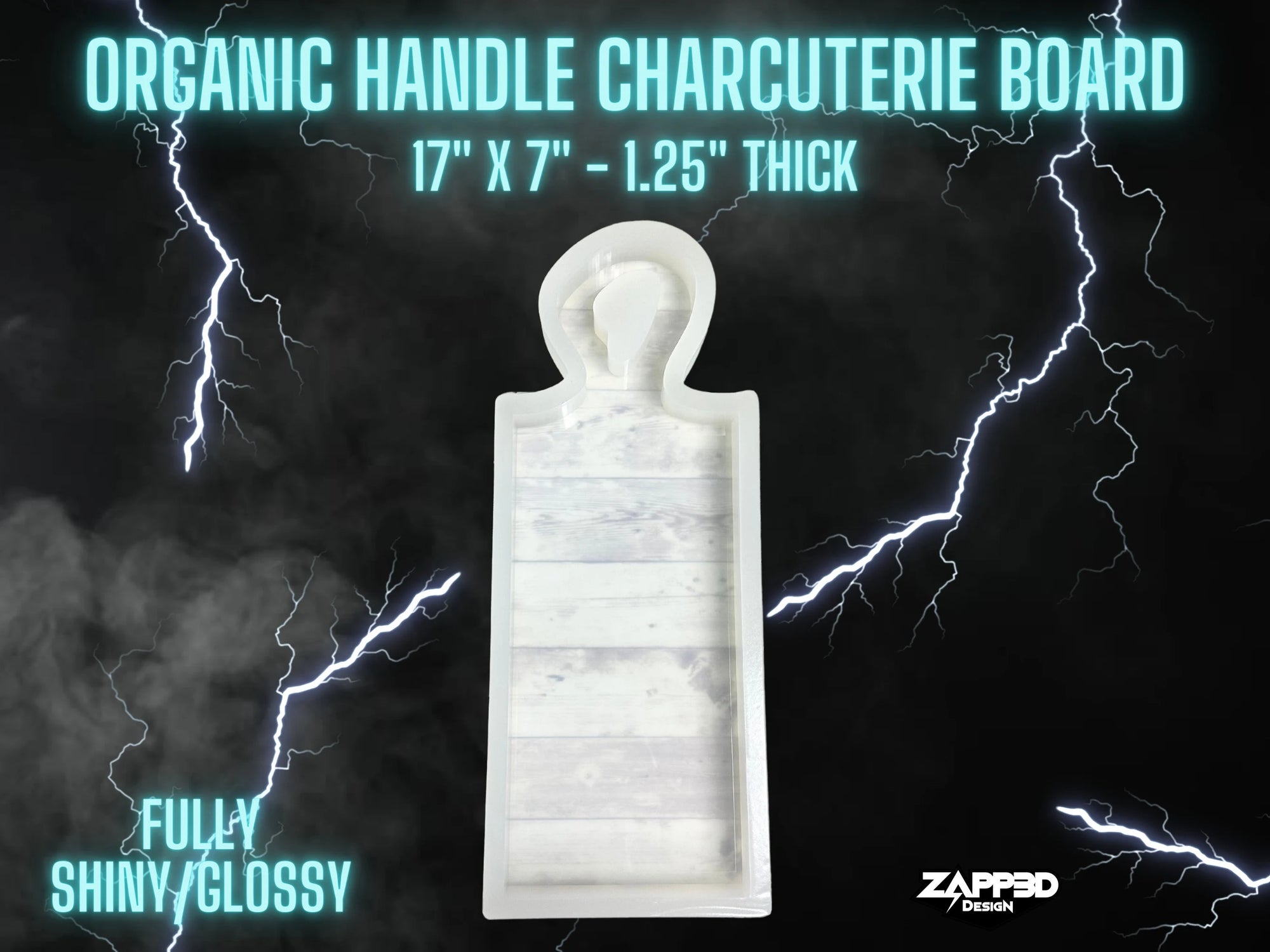 Charcuterie Board Mold | 17"x 7"x 1.25" Deep |  Cheese Board Mold, Organic Handle Charcuterie Board, Charcuterie Mold, Serving Board Mold