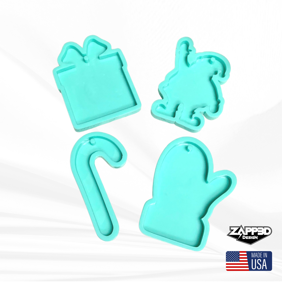 Christmas Ornaments Mold, Candy Cane Mold, Mitten Mold, Santa Mold, Gift Box Mold