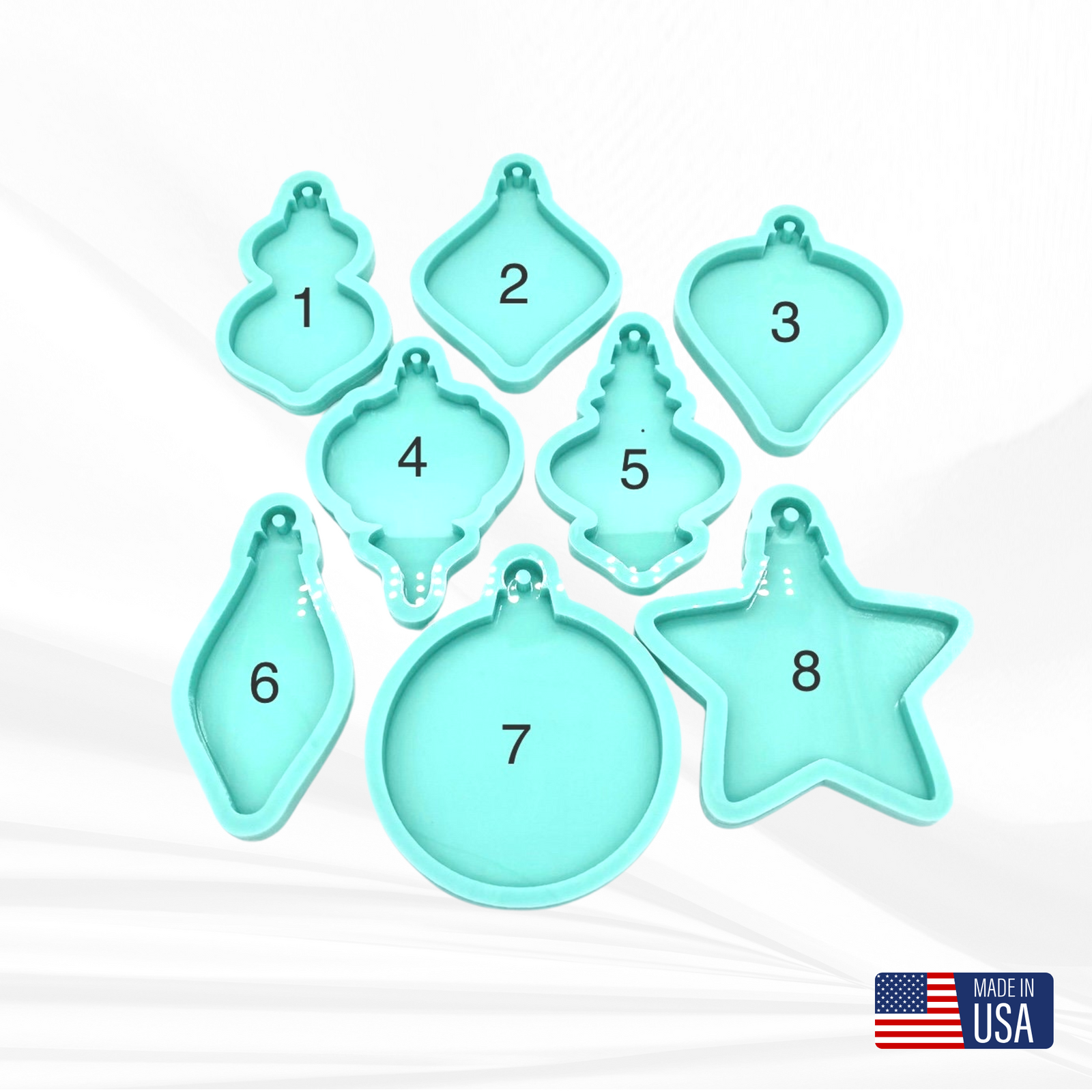 Ornament Molds, 8 Shapes, Christmas Ornament Molds