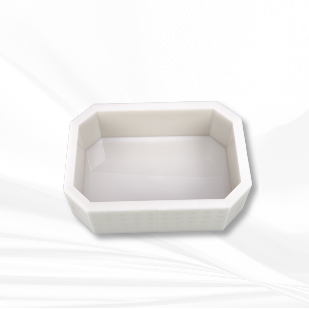 Emerald rectangle silicone mold 9x6, angled view
