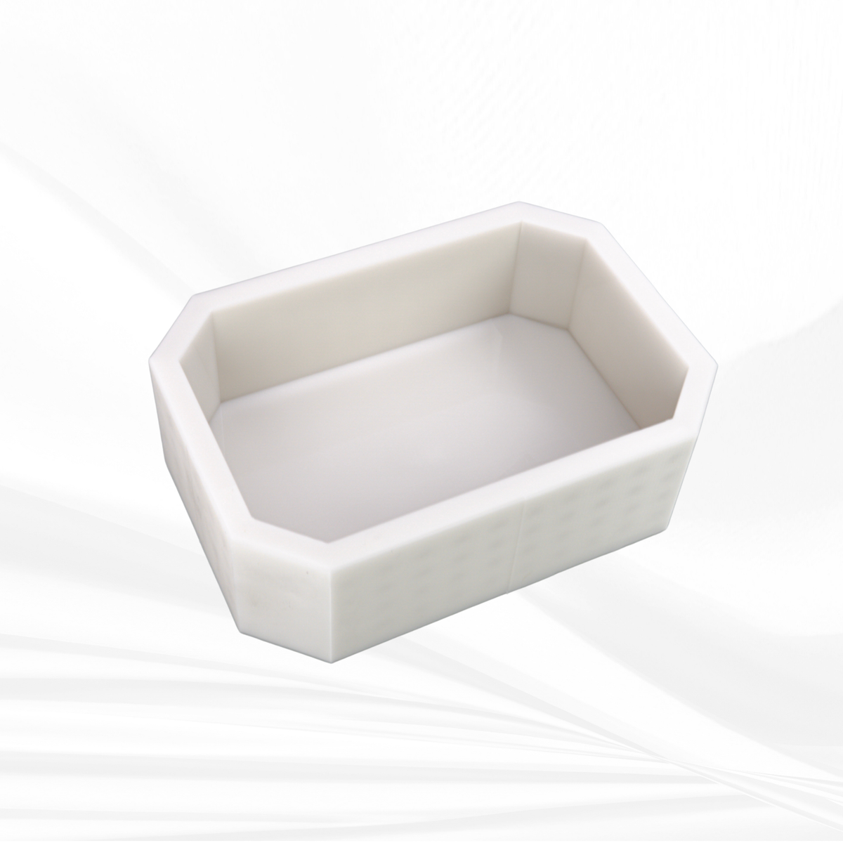 Emerald rectangle silicone mold 9x6, side view