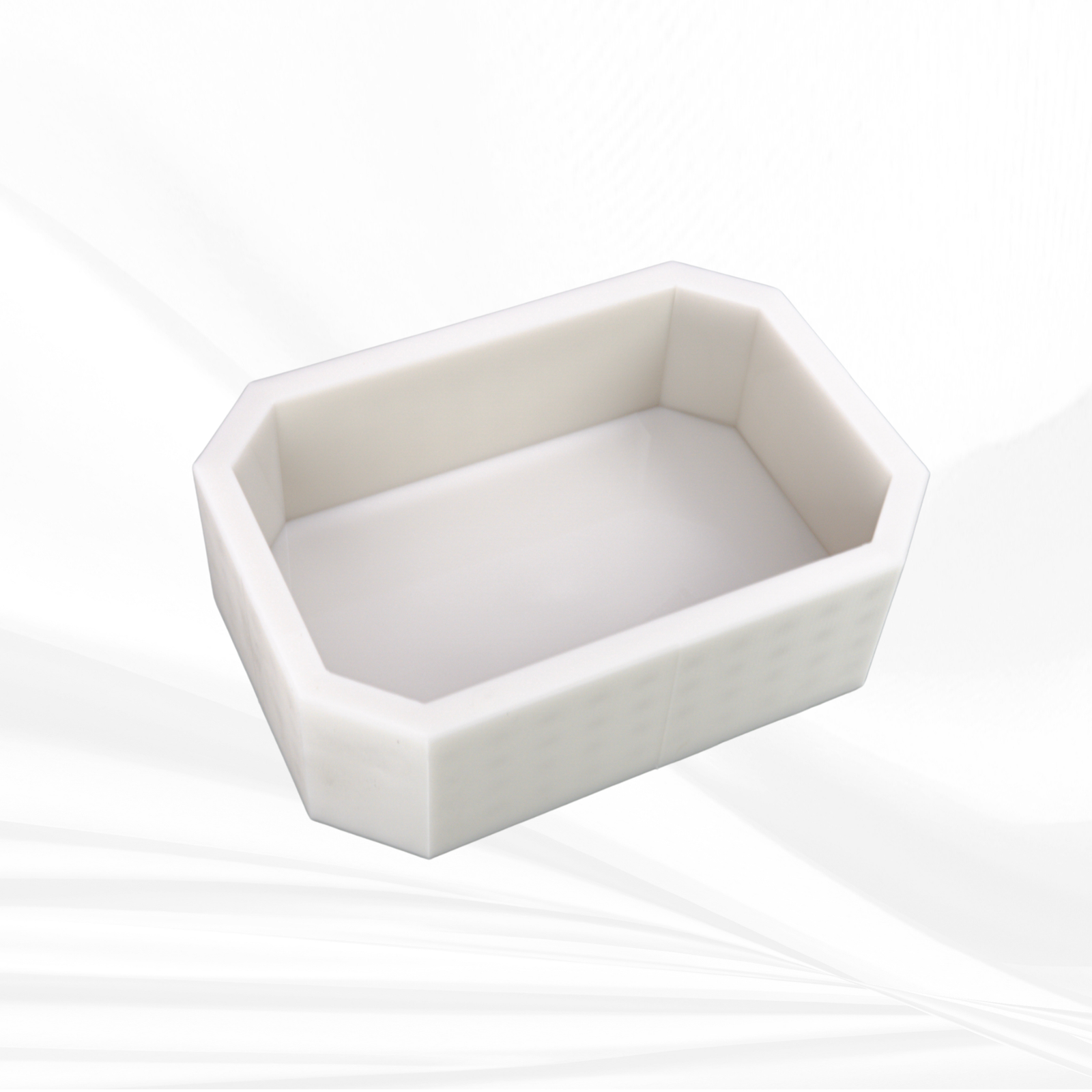 Emerald rectangle silicone mold 9x6, side view