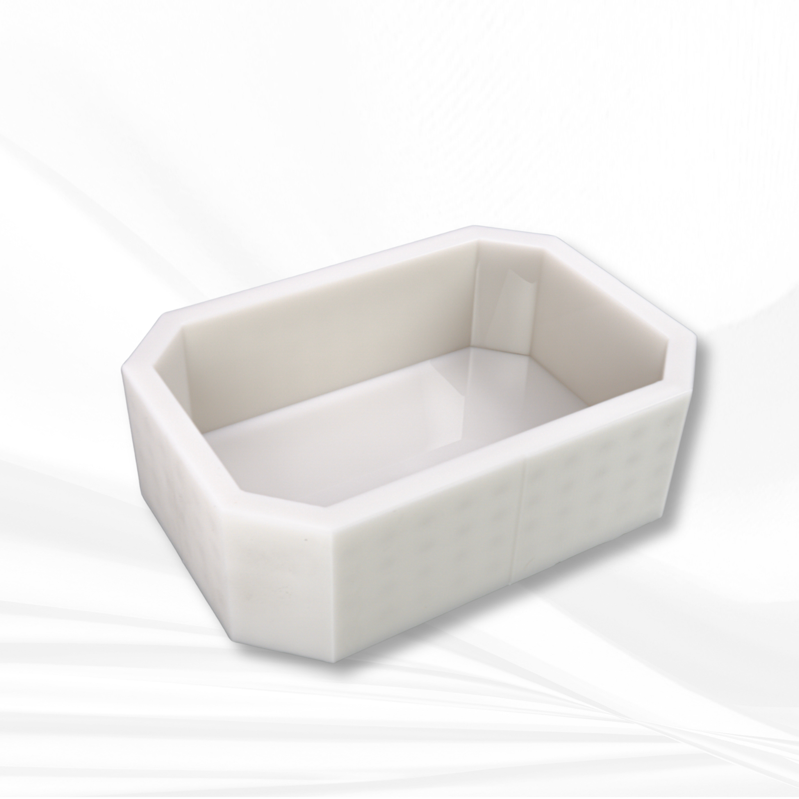 Emerald rectangle silicone mold 9x6, angled view