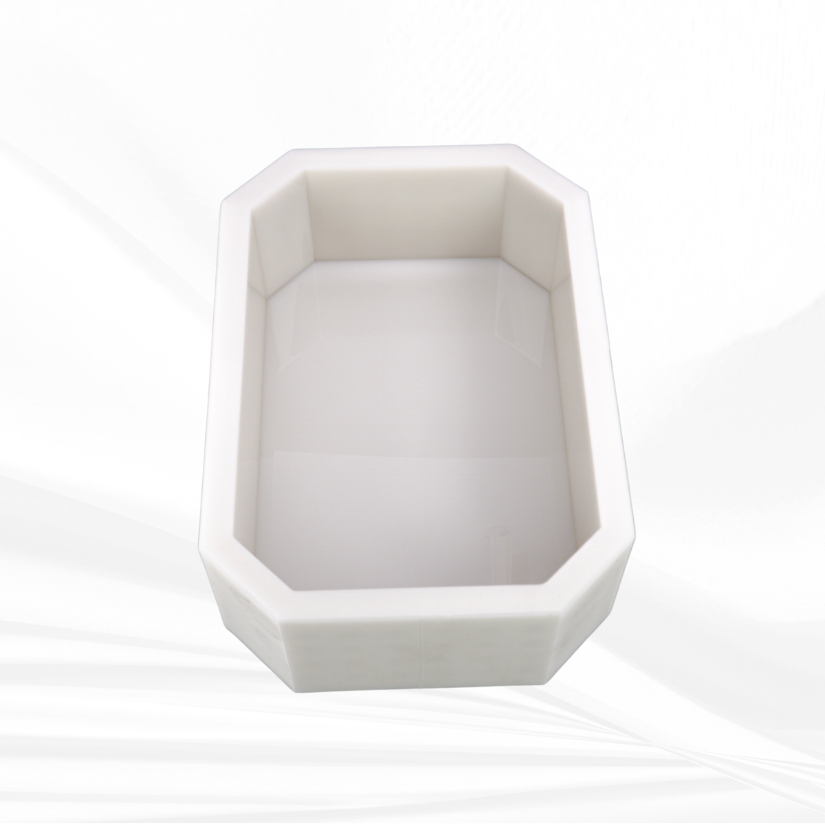 Emerald rectangle silicone mold 9x6, side view
