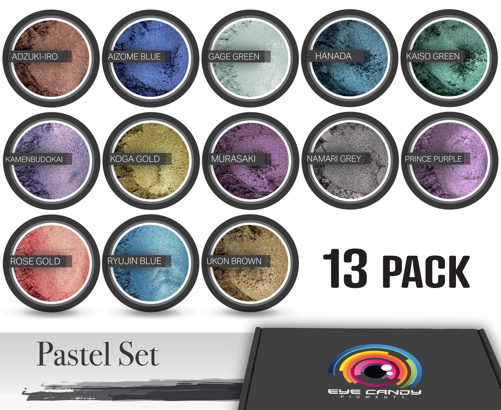 13 Color Pastel Series Pigment Powder Variety Pack