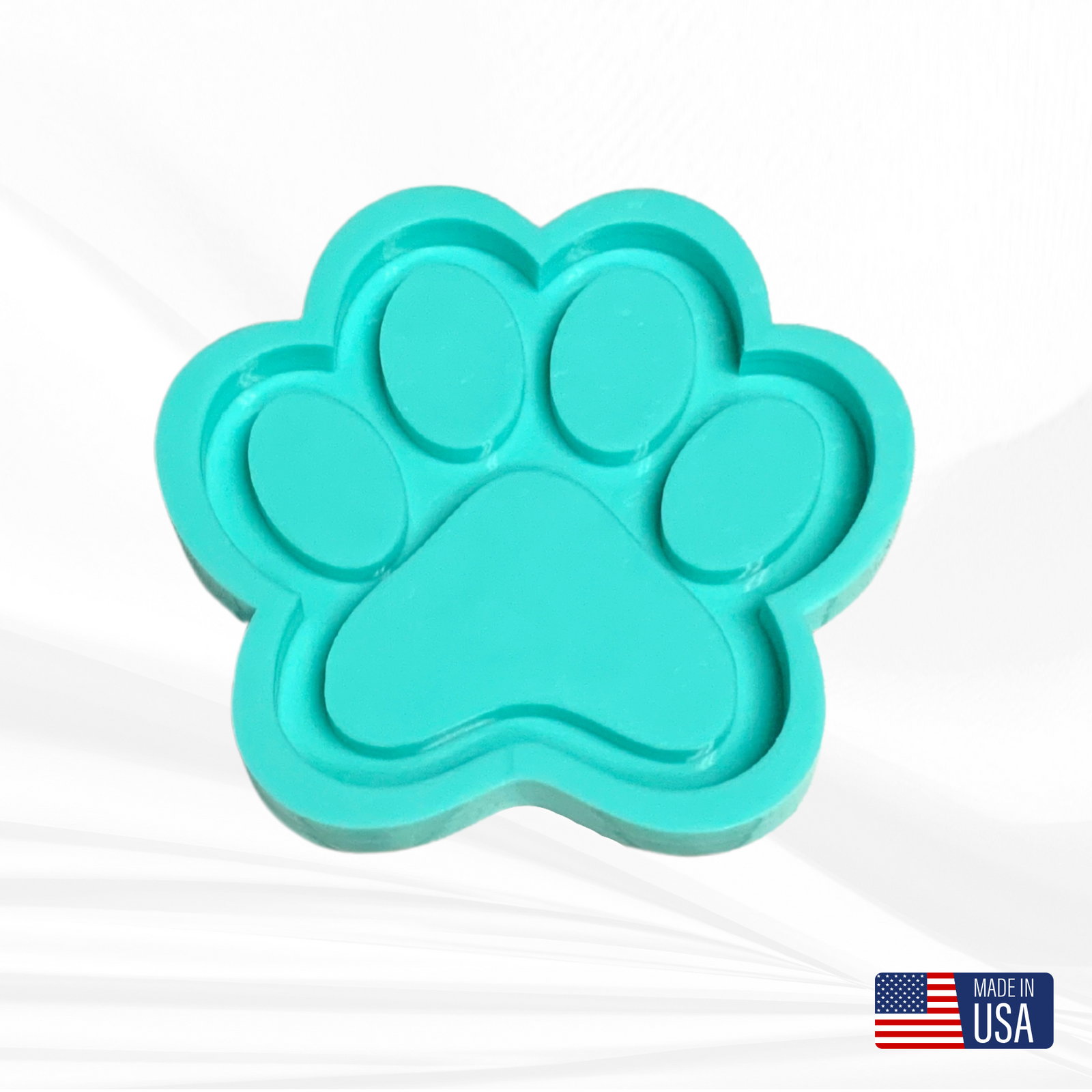 Paw Print Tray Silicone Mold | 7”x 7” | Dog Paw Print Mold, Cat Paw Print Mold