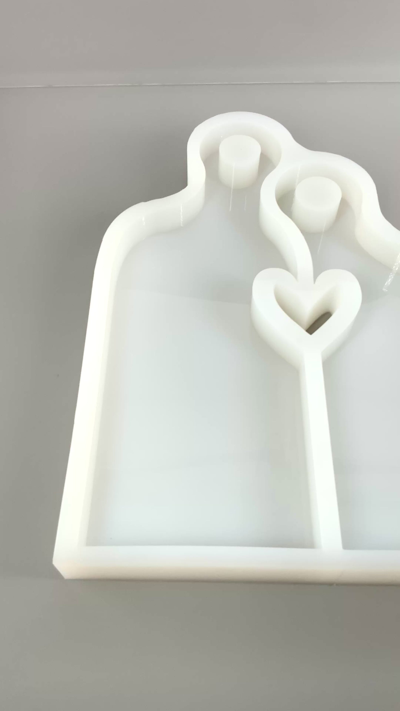 17" X 14" x 1.25" Romeo & Juliet Nesting Heart Serving Board Set Silicone Mold - Nesting Charcuterie Mold