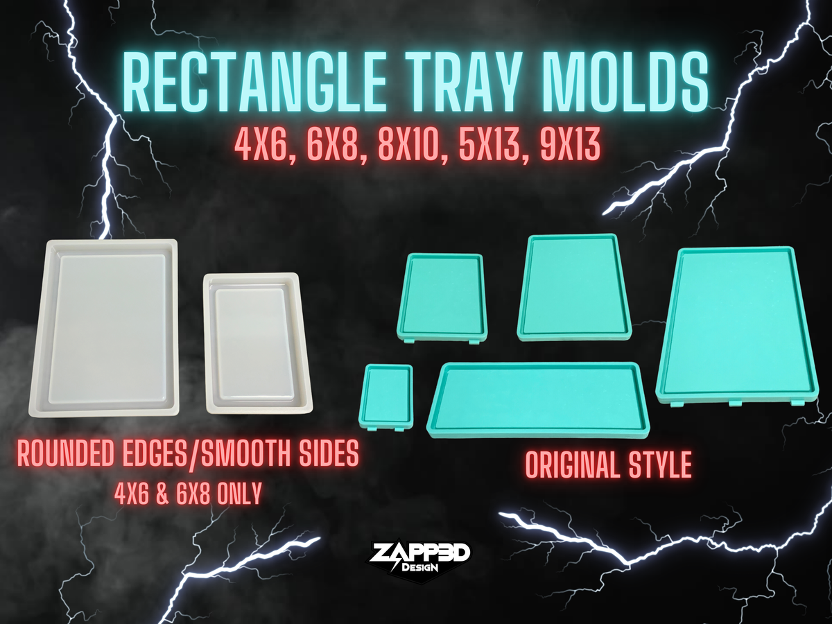 Rectangle Tray Mold | Sizes - 4&quot;x6&quot;, 6&quot;x8&quot;, 8&quot;x10&quot;, 5&quot;x13&quot;, 9&quot;x13&quot; |