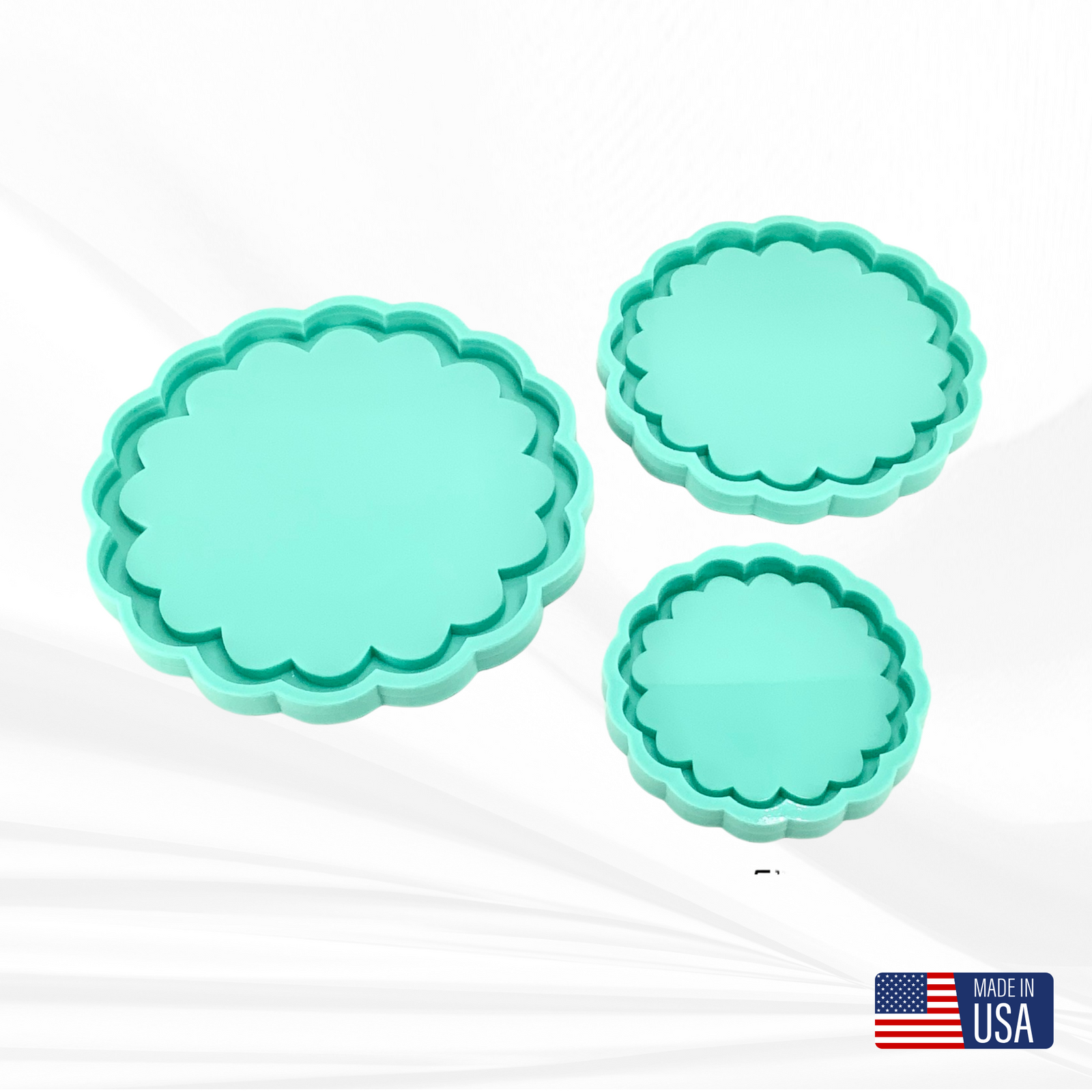 Scalloped Tray Mold | Sizes - 5", 7", 9" | Round Tray Mold |