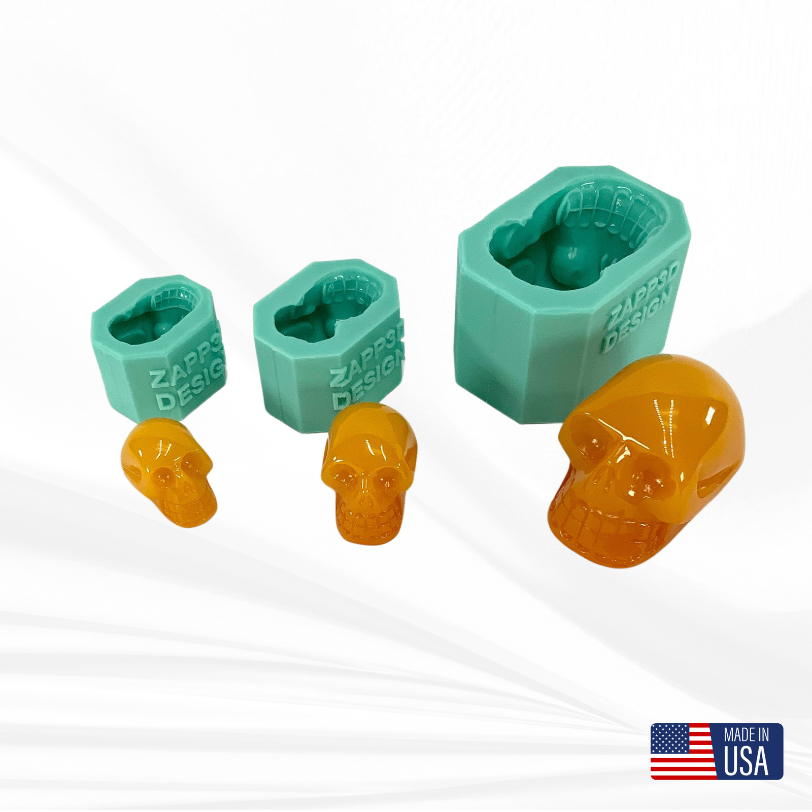 Skull Mold for Resin |2”, 3”, 4” | Spooky Mold, Halloween Mold