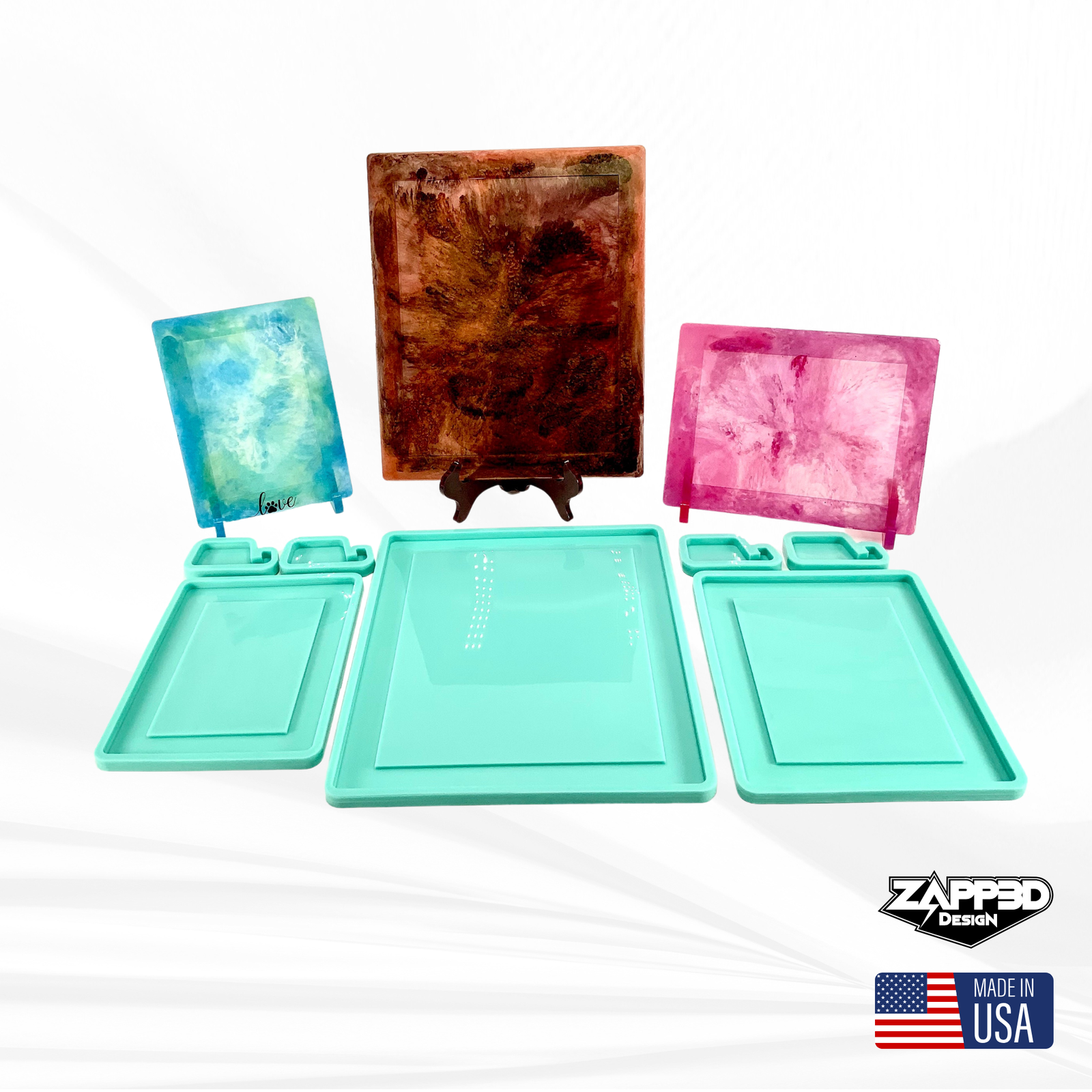 Picture Frame with optional Stand Silicone Mold - 4x6", 5x7", and 8x10" Photos