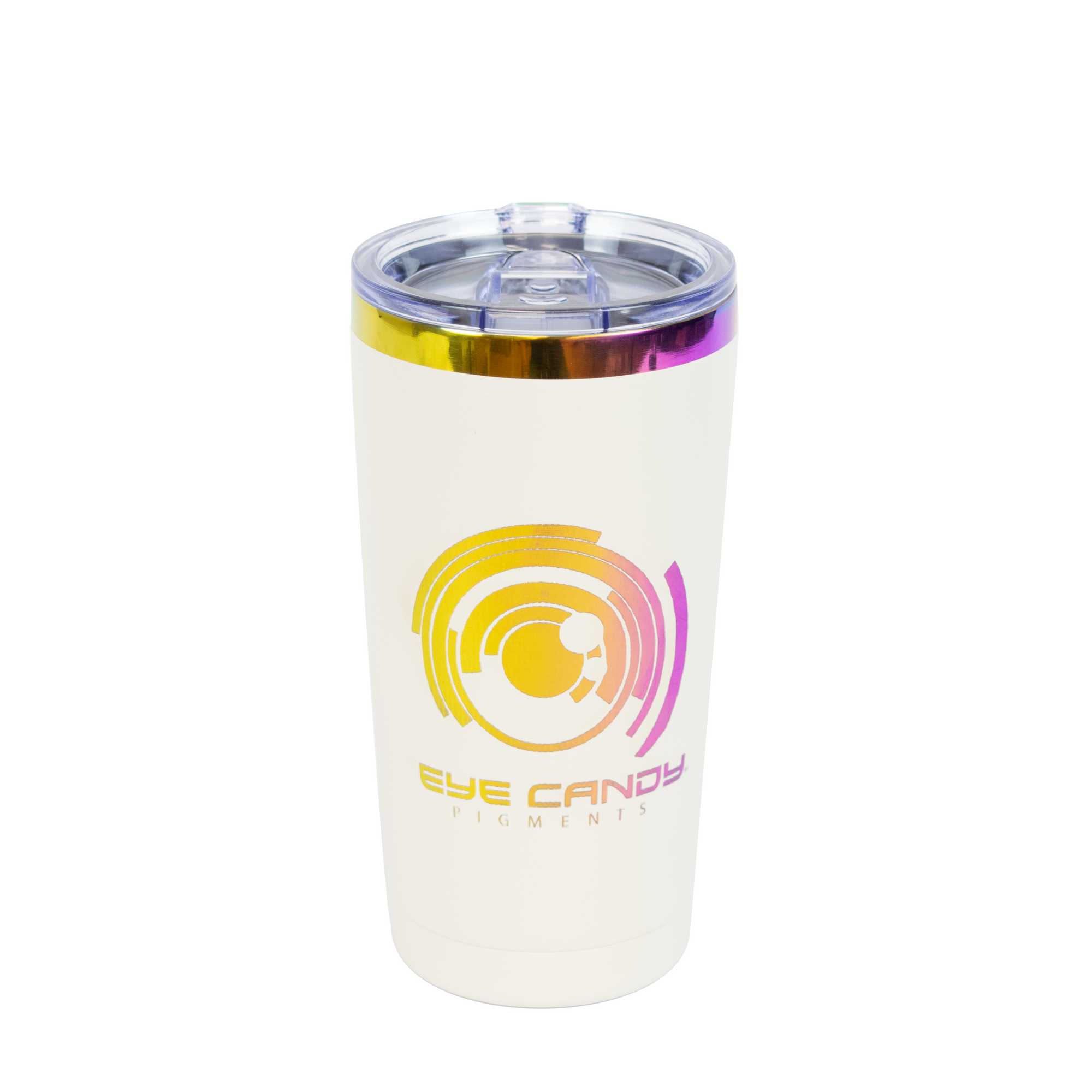 Eye Candy 20 oz Travel Mug - Black or White (Rainbow Foil)
