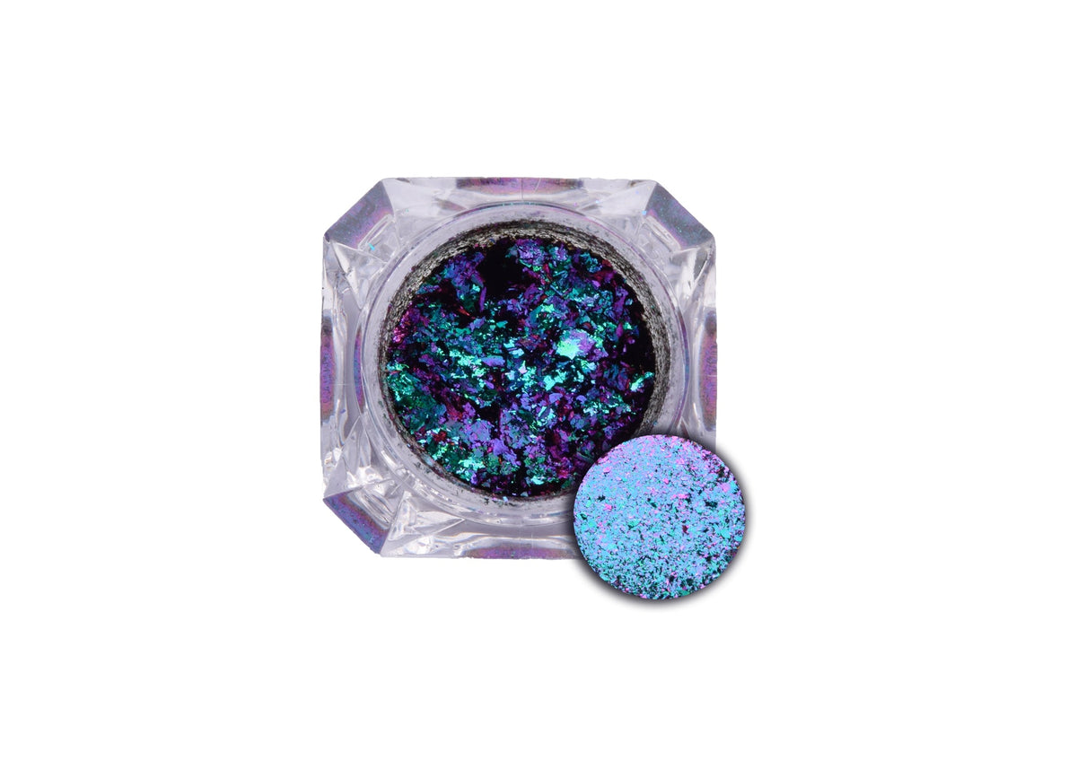 Yuzu Ultrashift Green Orange Turquoise Chameleon Flakes